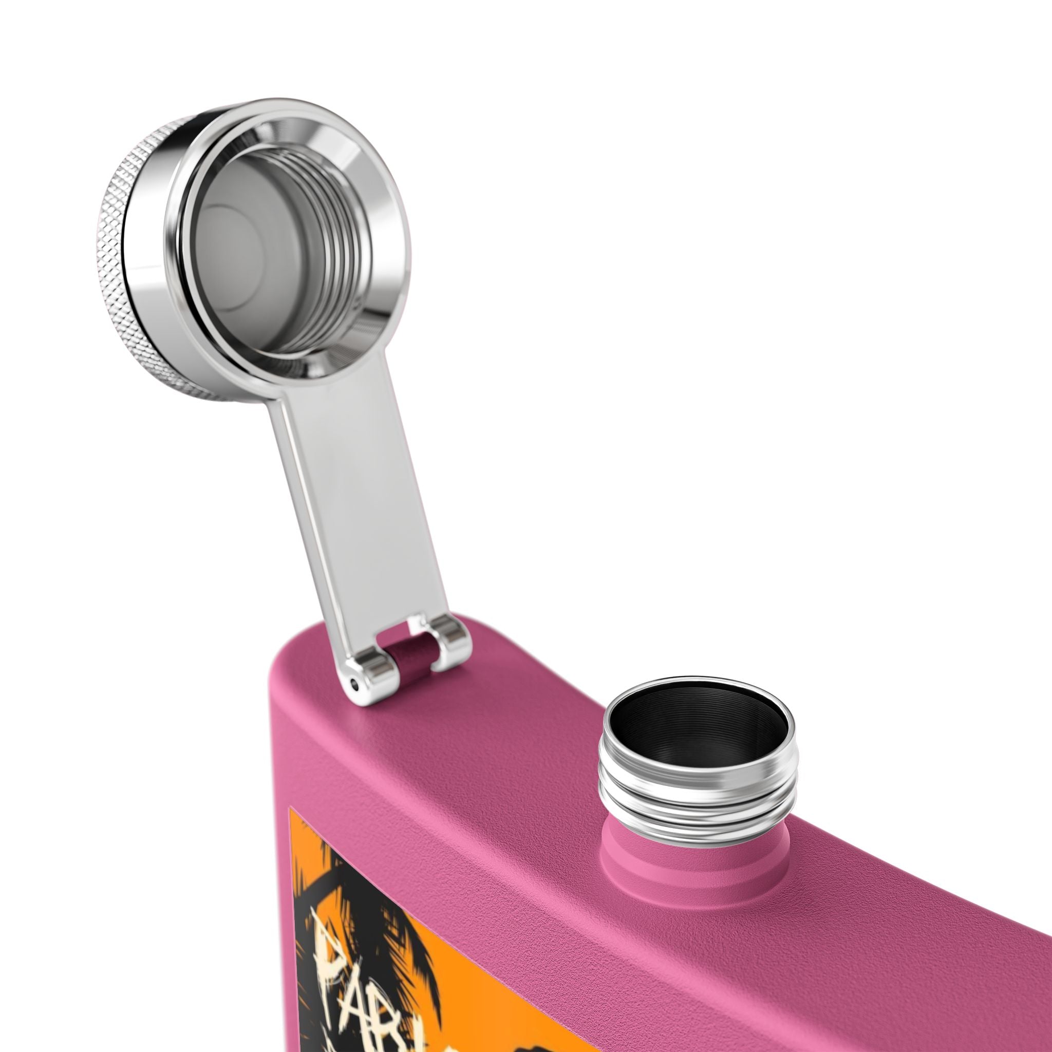 6oz Stainless Steel Flask — Retro Thriller Portrait Design