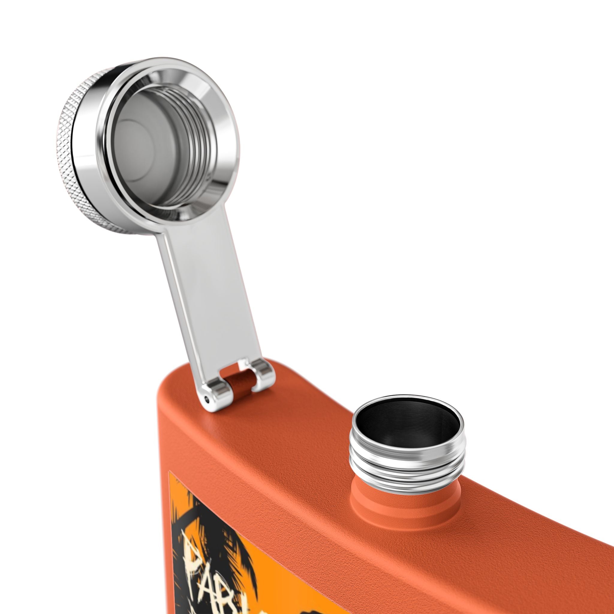 6oz Stainless Steel Flask — Retro Thriller Portrait Design