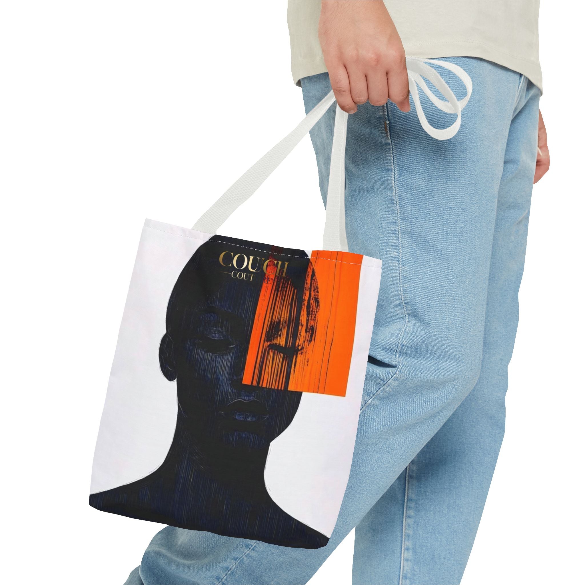 Abstract Noir Art Tote Bag — 'Colour' Face & Brushstroke Design