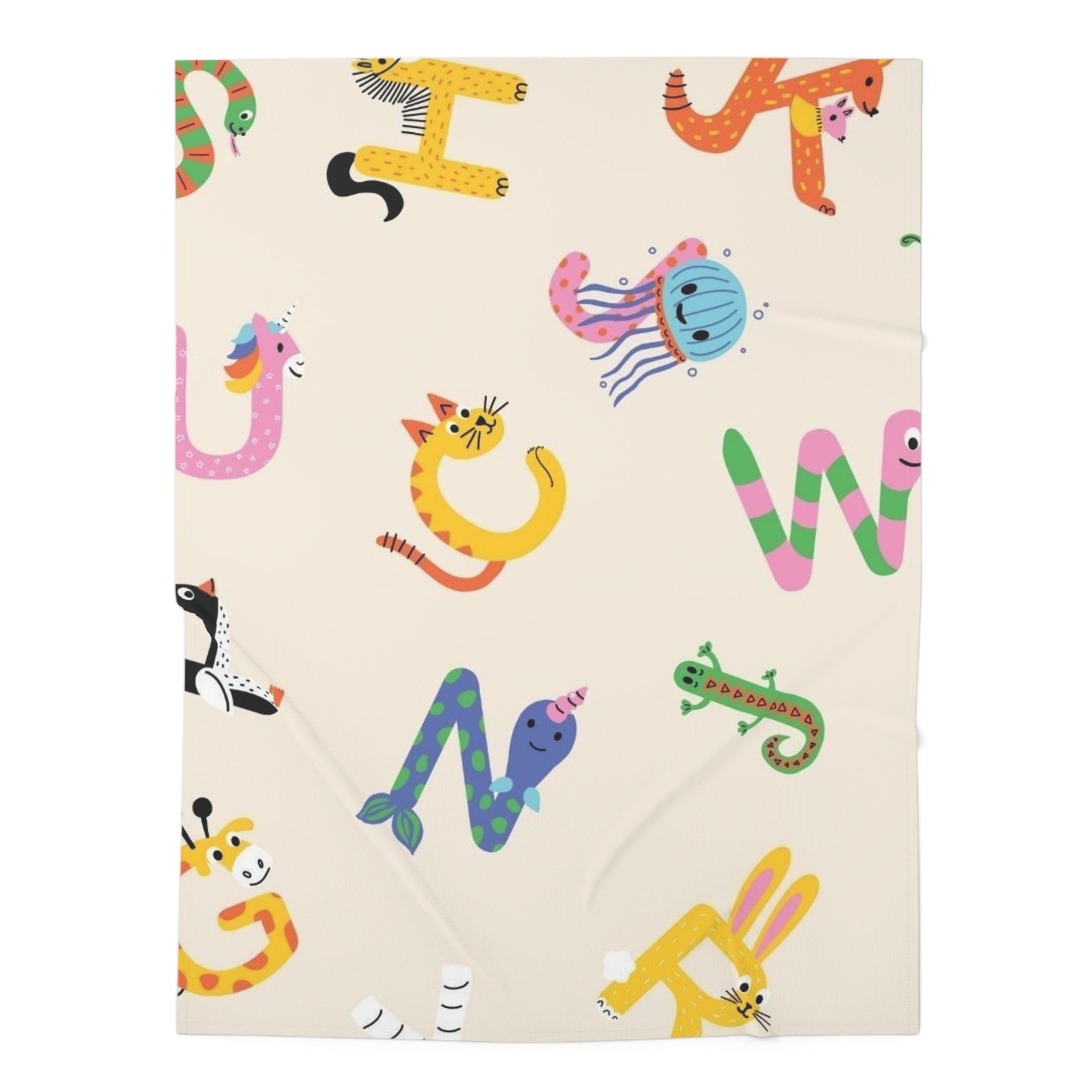 Alphabet Animal Baby Swaddle Blanket — Colorful ABC Nursery Swaddle