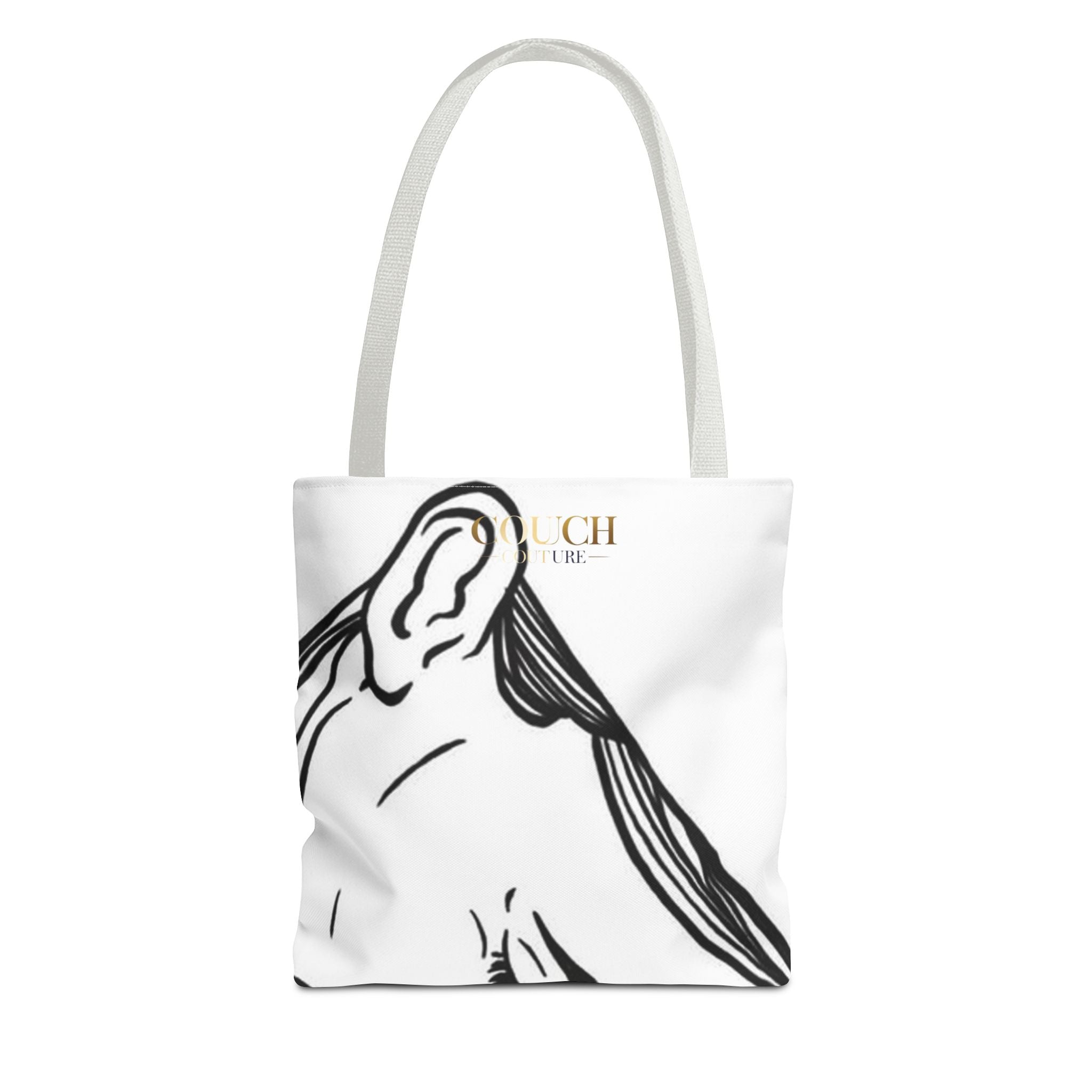 Minimalist Line Art Tote Bag — 'Touch the Trend' Candlestick Chart Design