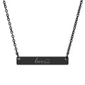 Engraved Horizontal Bar Necklace — Personalized Name or Message Pendant