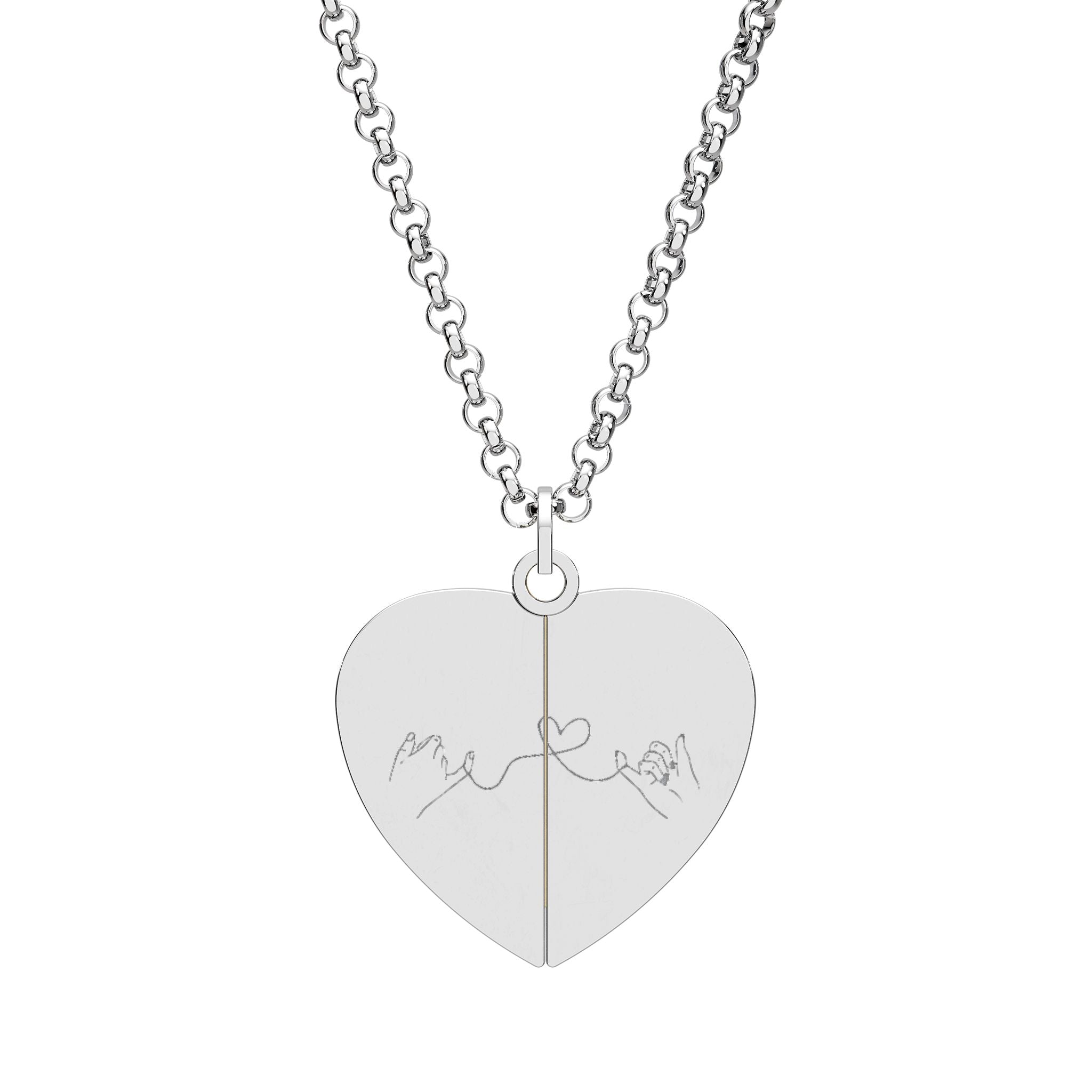 Hidden Message Engraved Heart Necklace — Secret Morse Code Pendant