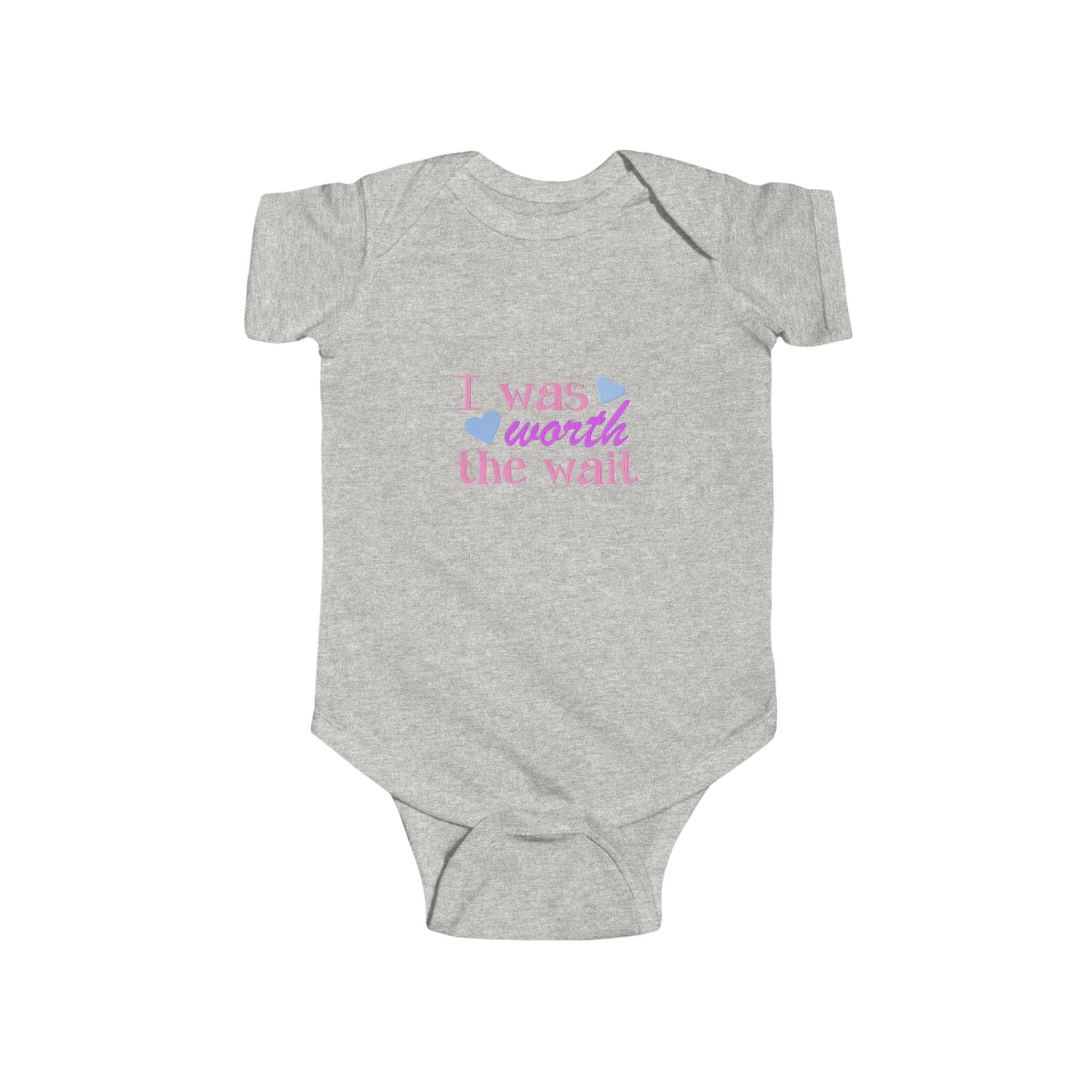 Infant Bodysuit - "I Was Worth the Wait" New Baby Announcement Onesie