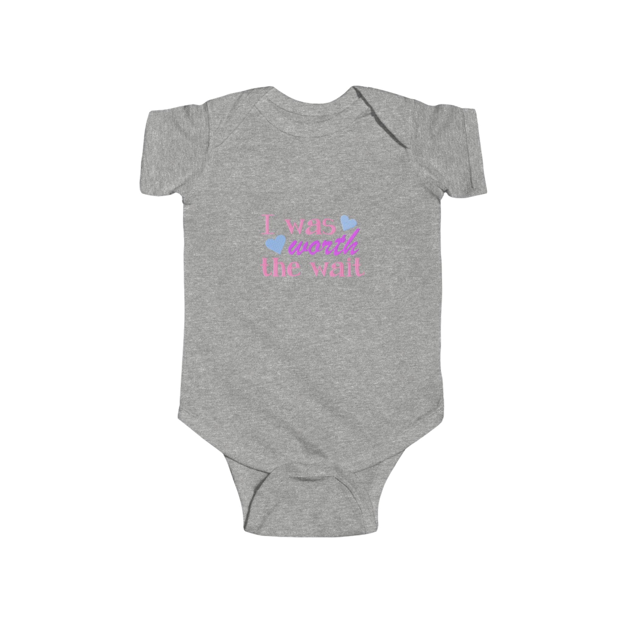 Infant Bodysuit - "I Was Worth the Wait" New Baby Announcement Onesie