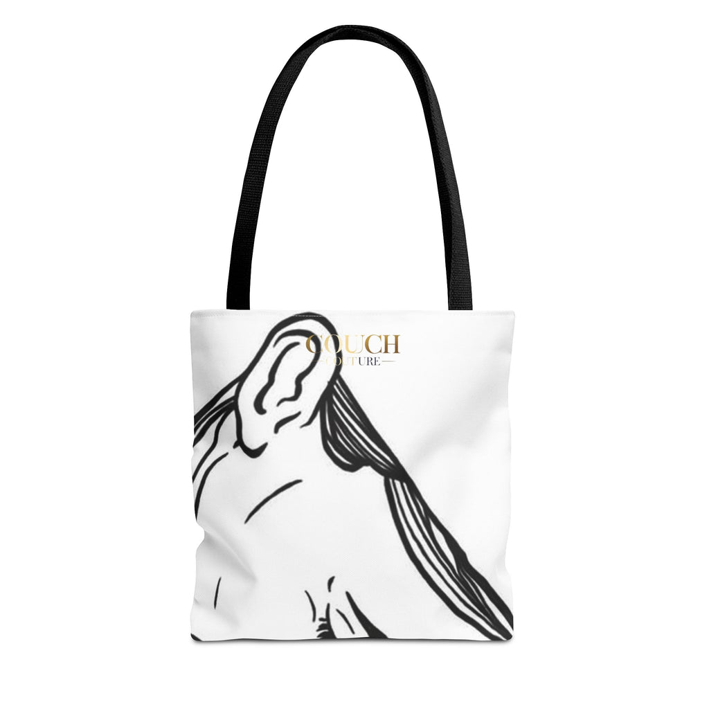 Minimalist Line Art Tote Bag — 'Touch the Trend' Candlestick Chart Design