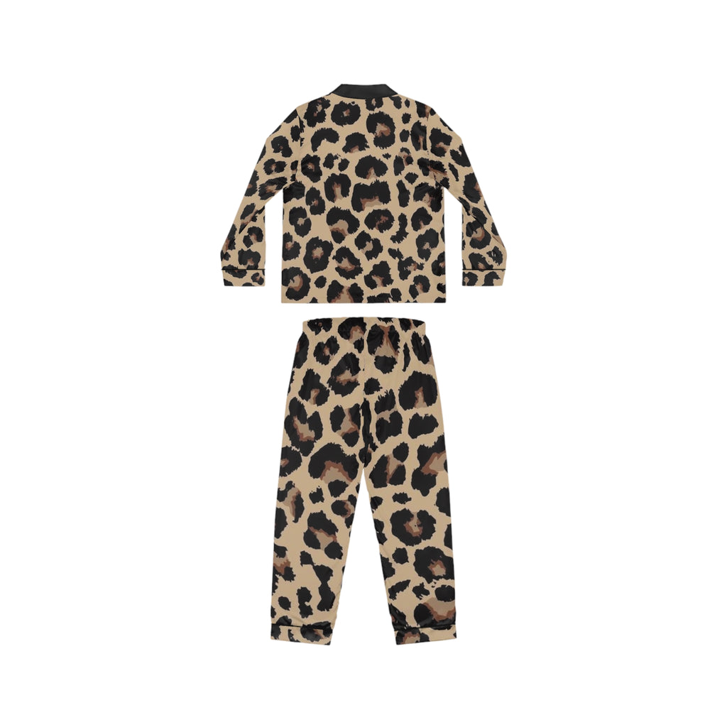 Leopard Print Satin Women's Pajama Set — Luxury Sleepwear Two-Piece