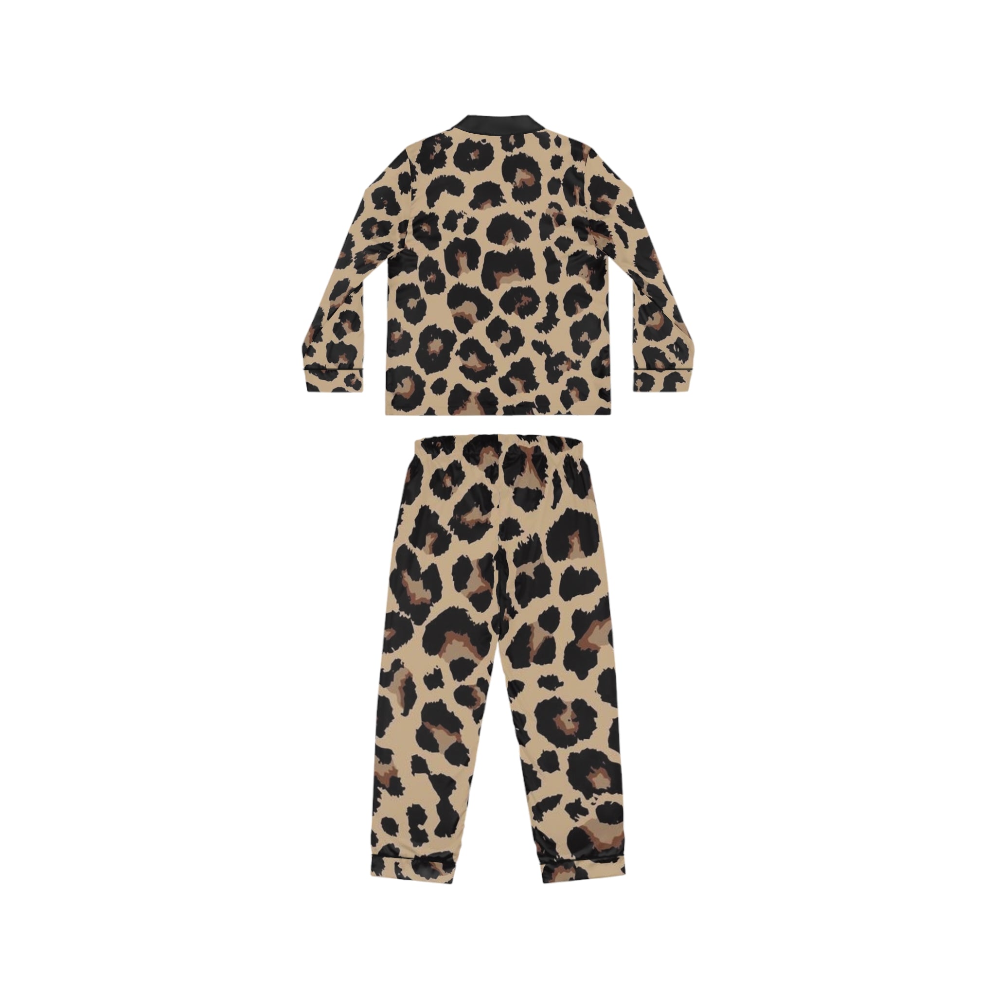 Leopard Print Satin Women's Pajama Set — Luxury Sleepwear Two-Piece