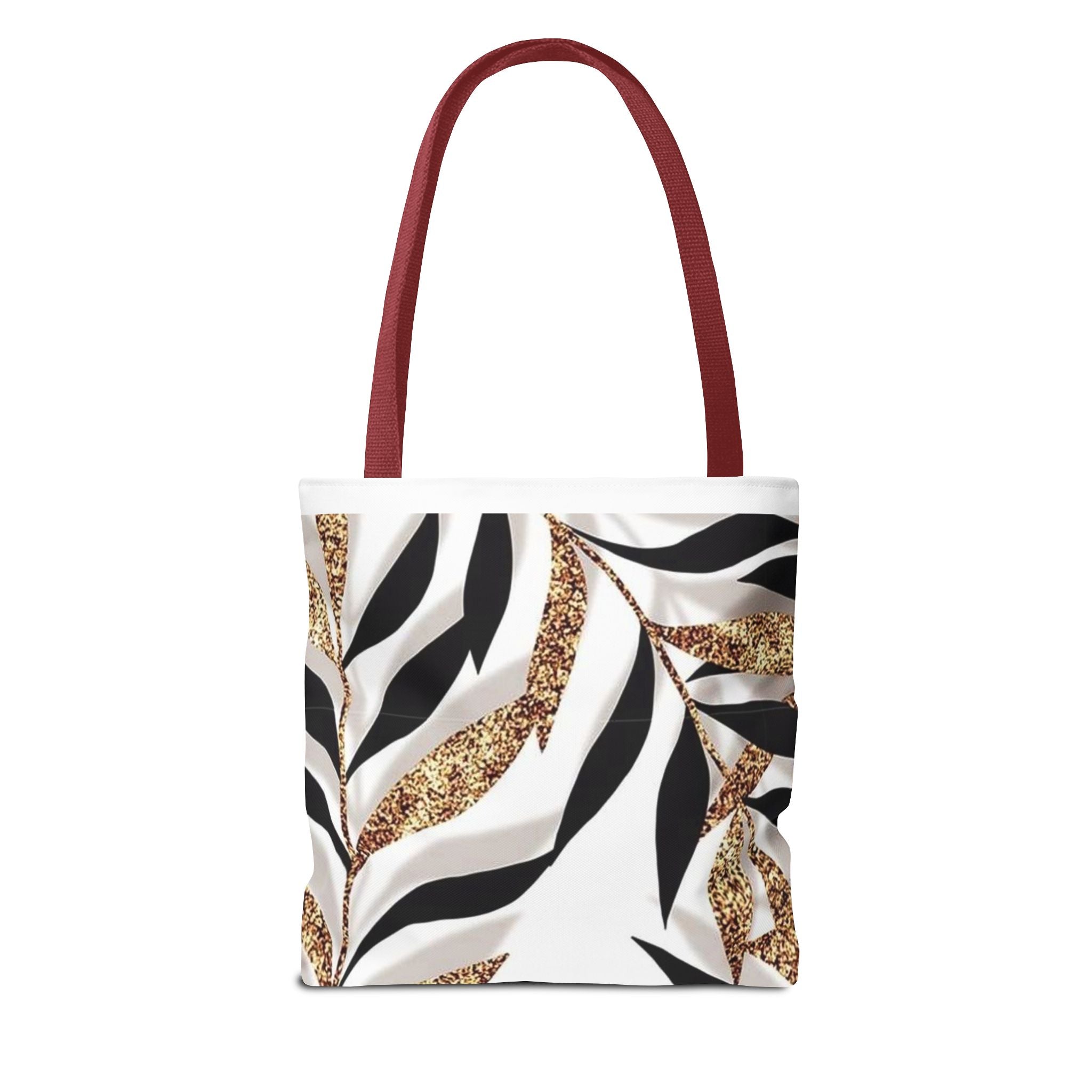 Gold Leaf Pattern Tote Bag – Chic Metallic Botanical All-Over Print Tote