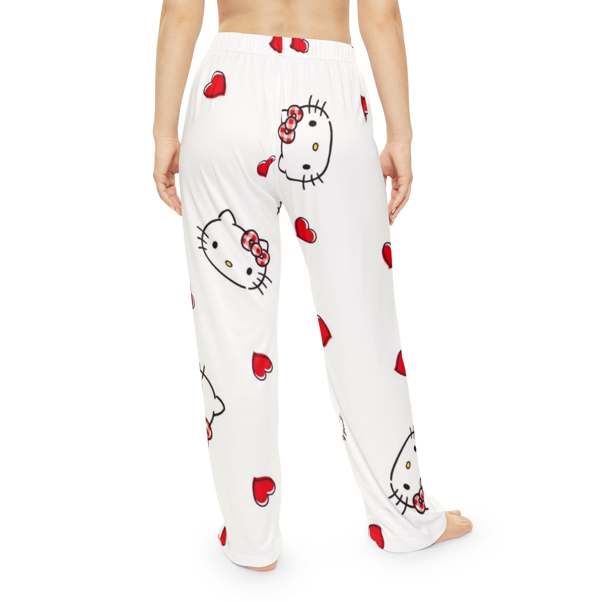 Hello Kitty Heart Pajama Pants — Women’s Cozy All-Over Print Lounge Sleepwear