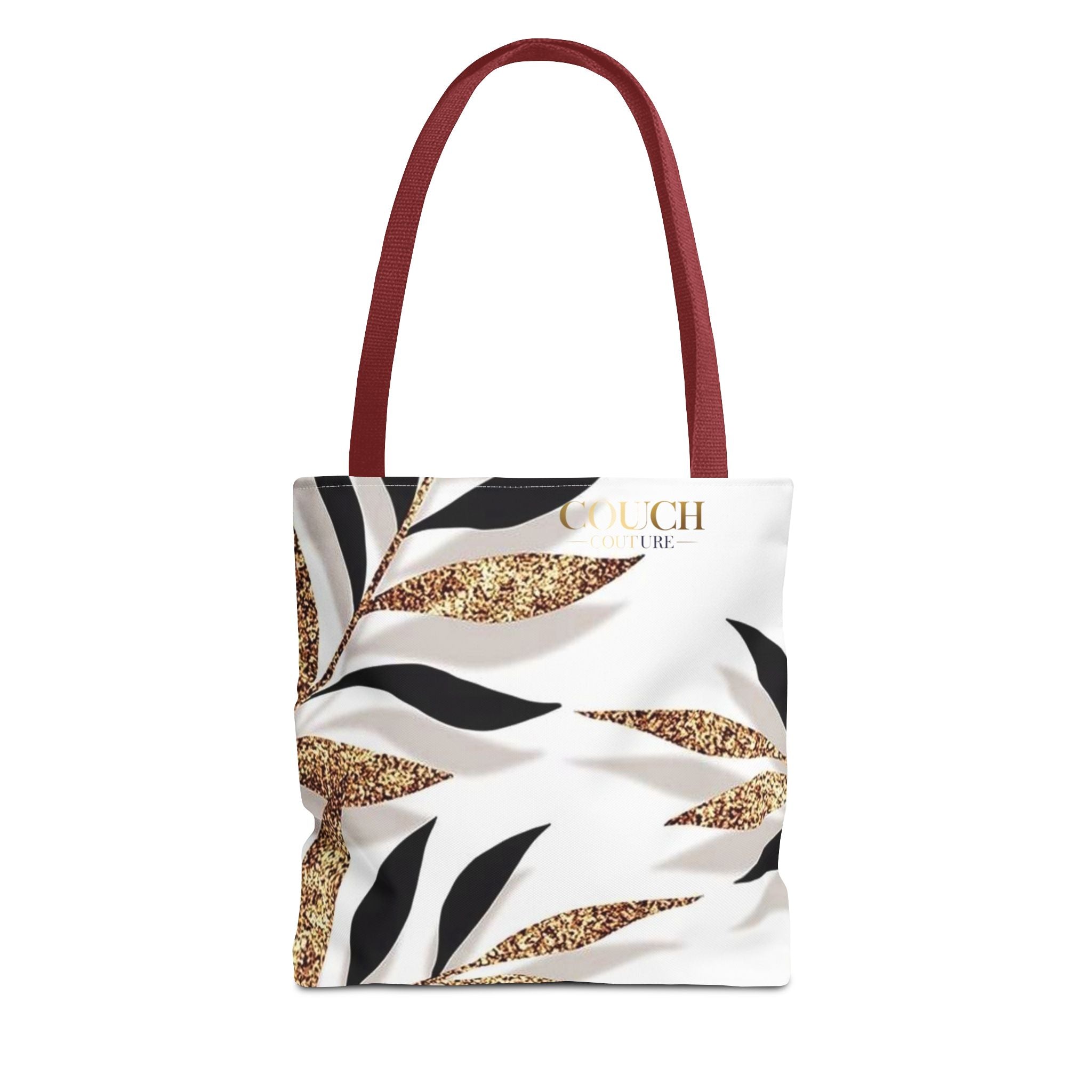 Gold Leaf Pattern Tote Bag – Chic Metallic Botanical All-Over Print Tote