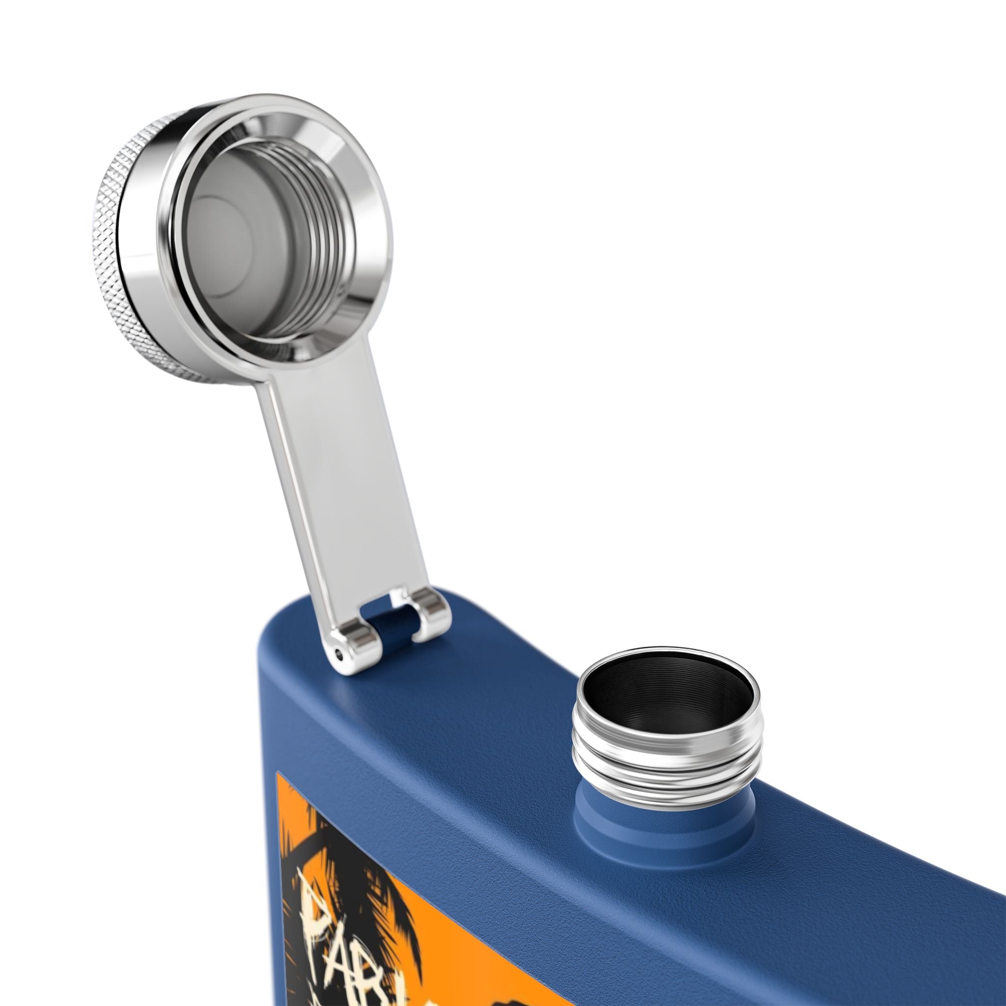 6oz Stainless Steel Flask — Retro Thriller Portrait Design