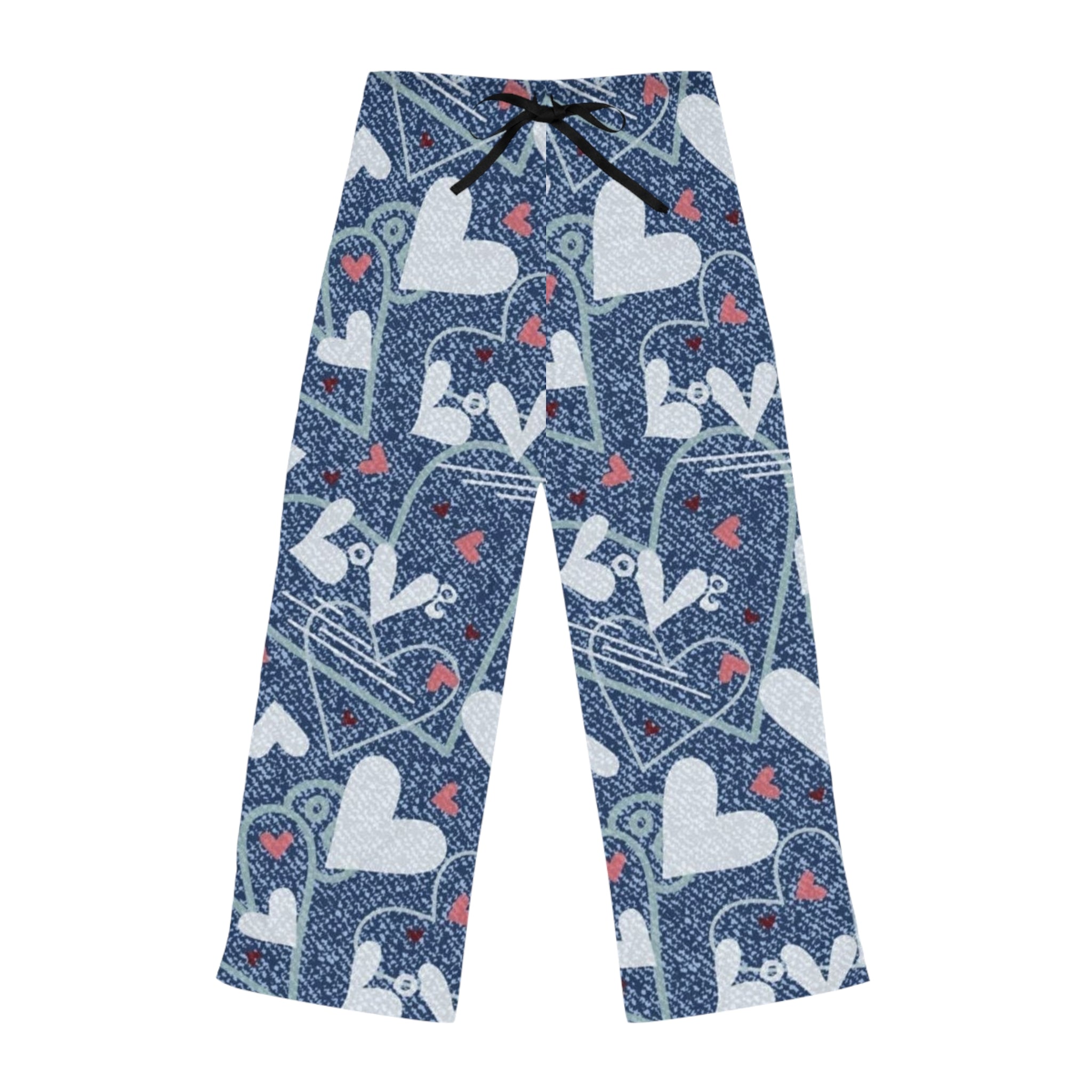 Love Pattern Pajama Pants — Women's Cozy Heart Lounge Pants