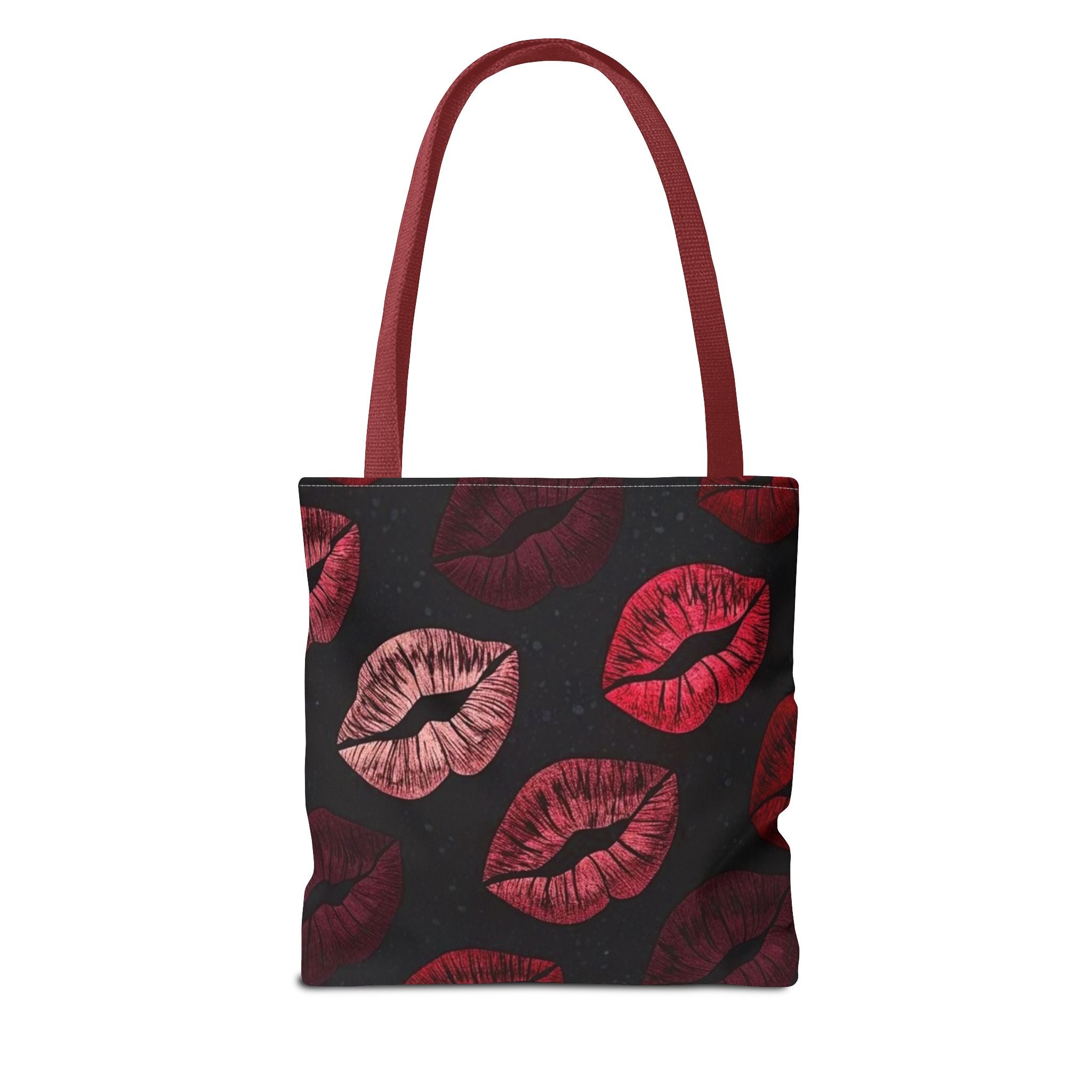 Kiss Print Tote Bag — Red Lip Pattern All-Over-Print Beach & Everyday Shopper