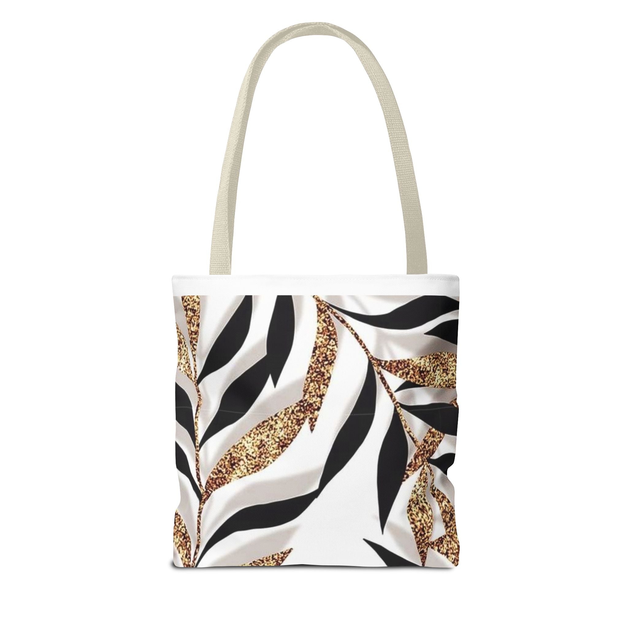 Gold Leaf Pattern Tote Bag – Chic Metallic Botanical All-Over Print Tote