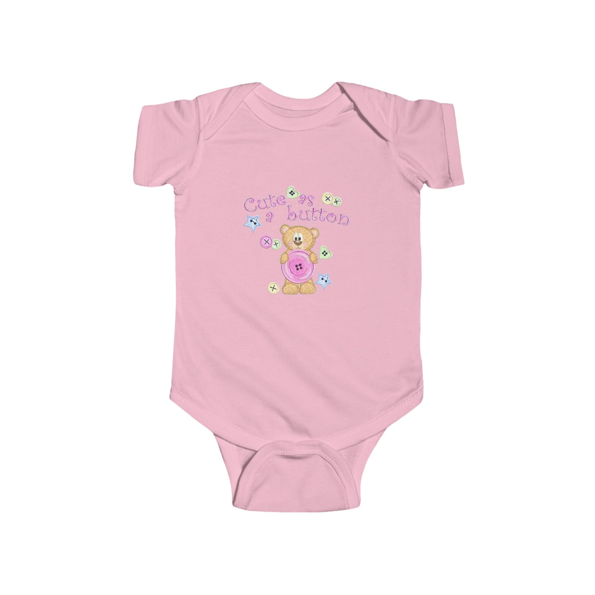 Infant Bodysuit "Cutie as a Button" Teddy Baby Onesie – Newborn Gift