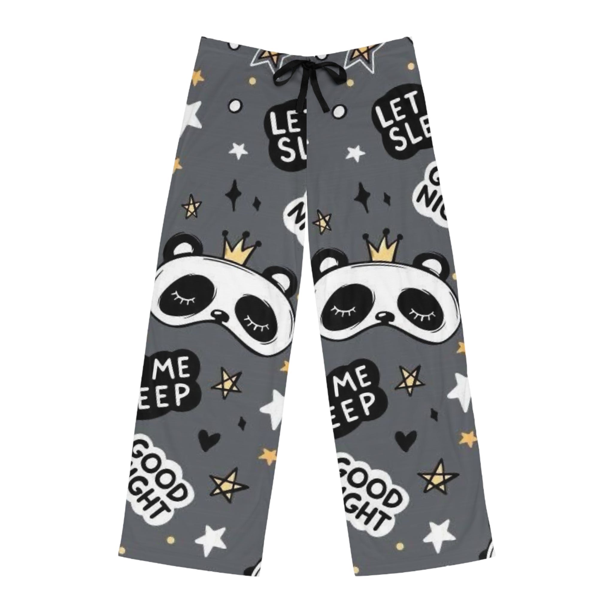 Men's Sleep Pants — Cute Panda 'Let Me Sleep / Good Night' Pajama Trousers