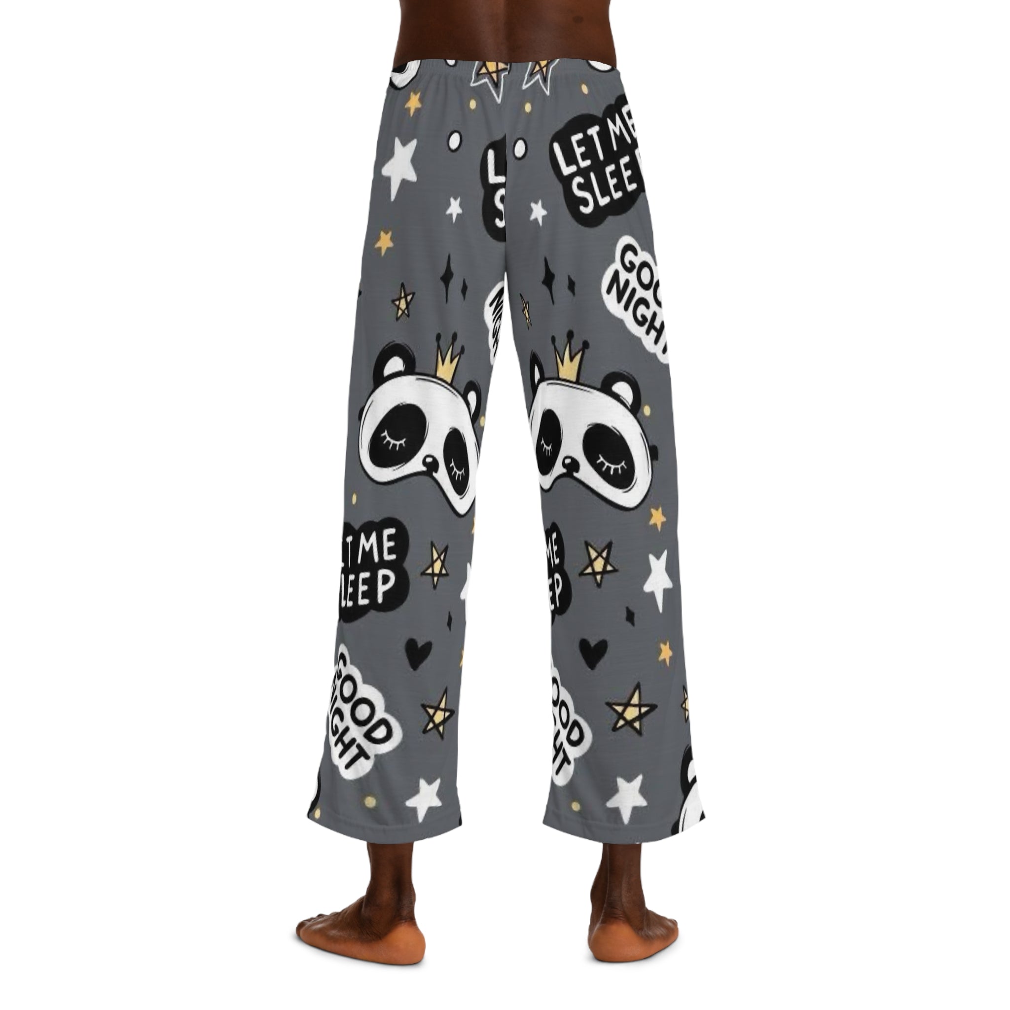 Men's Sleep Pants — Cute Panda 'Let Me Sleep / Good Night' Pajama Trousers