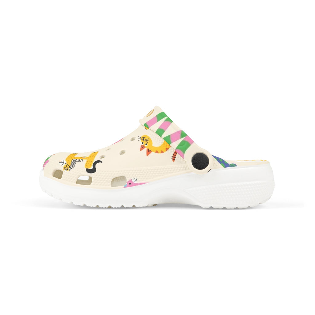 Kids Animal Alphabet Foam Clogs – Colorful All-Over Print