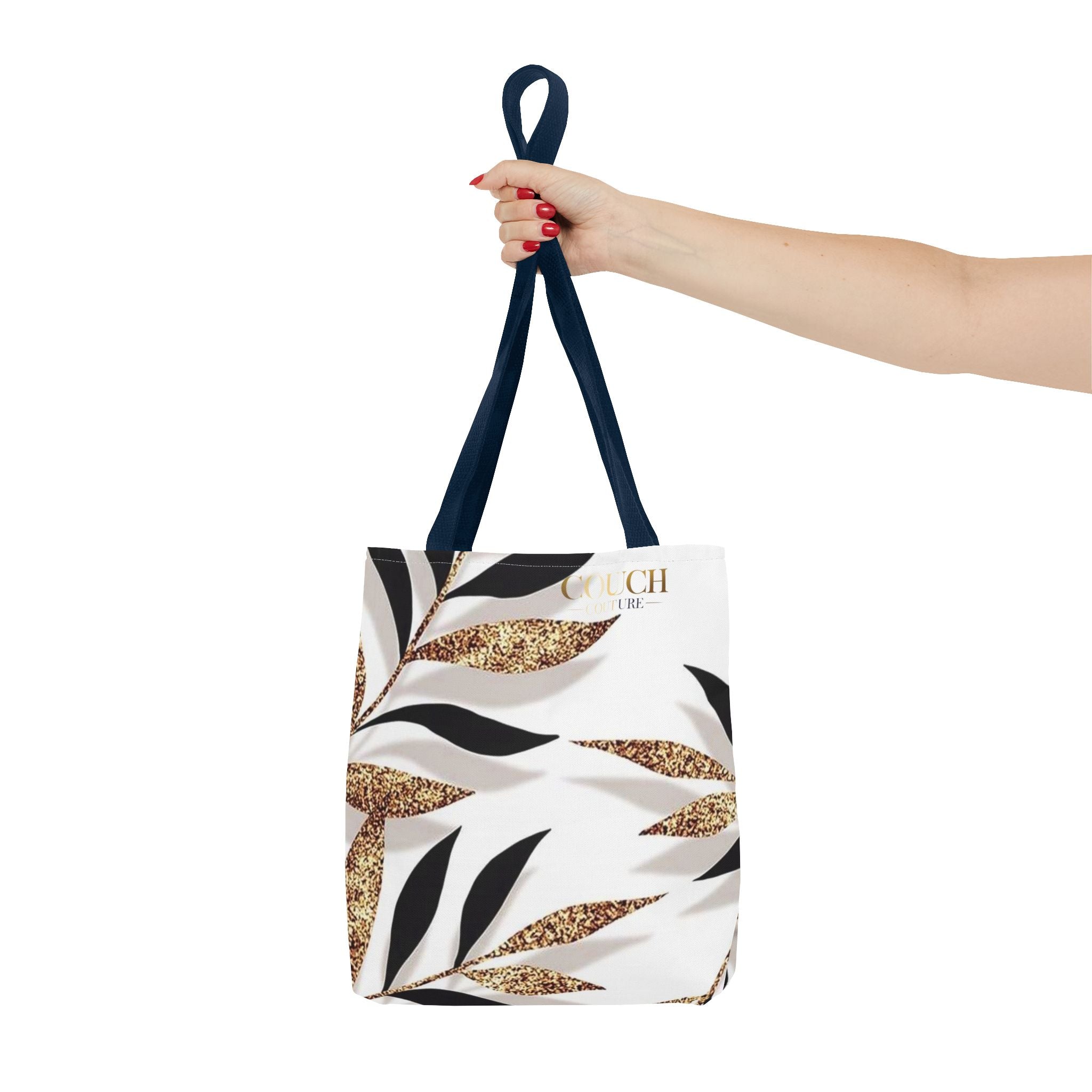 Gold Leaf Pattern Tote Bag – Chic Metallic Botanical All-Over Print Tote