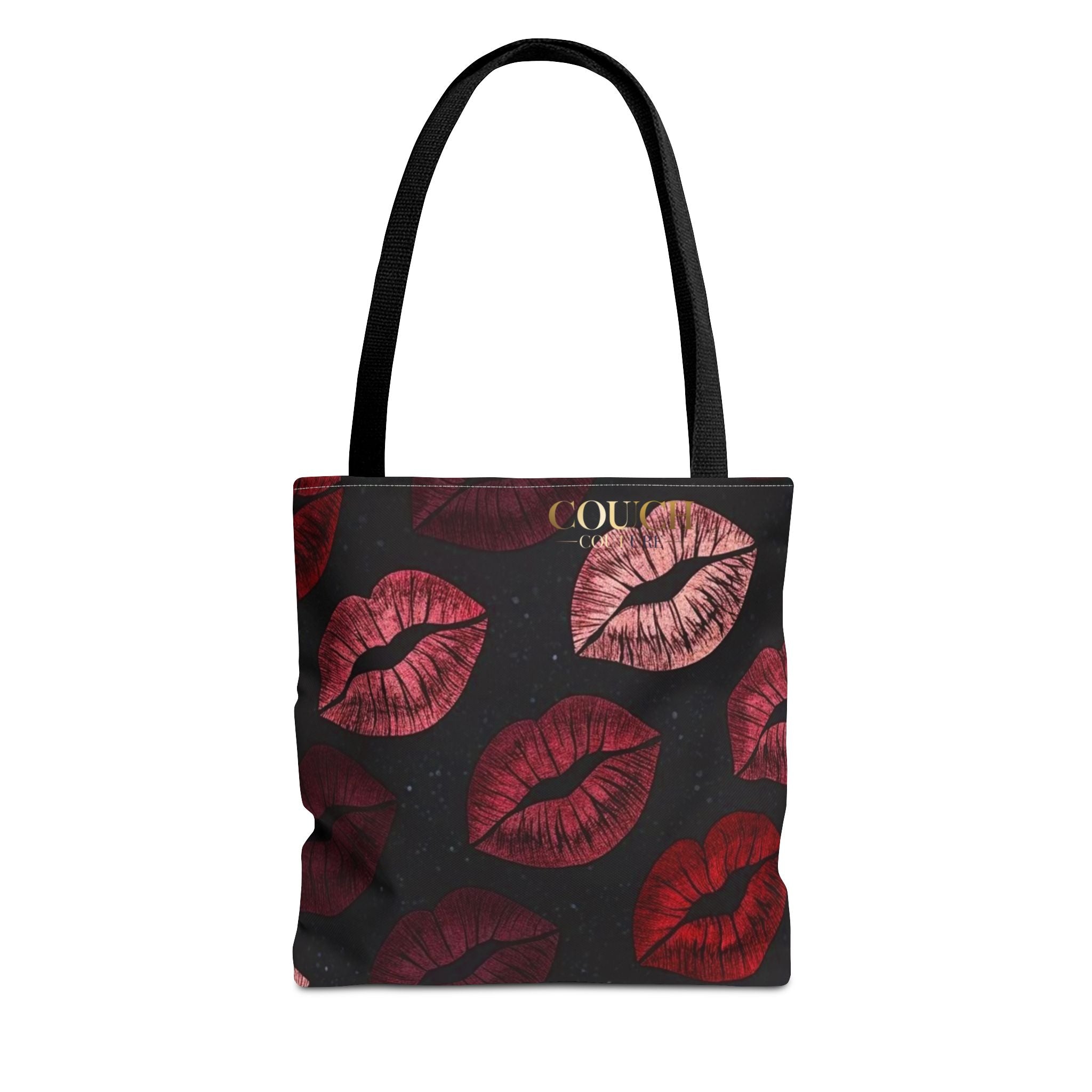 Kiss Print Tote Bag — Red Lip Pattern All-Over-Print Beach & Everyday Shopper
