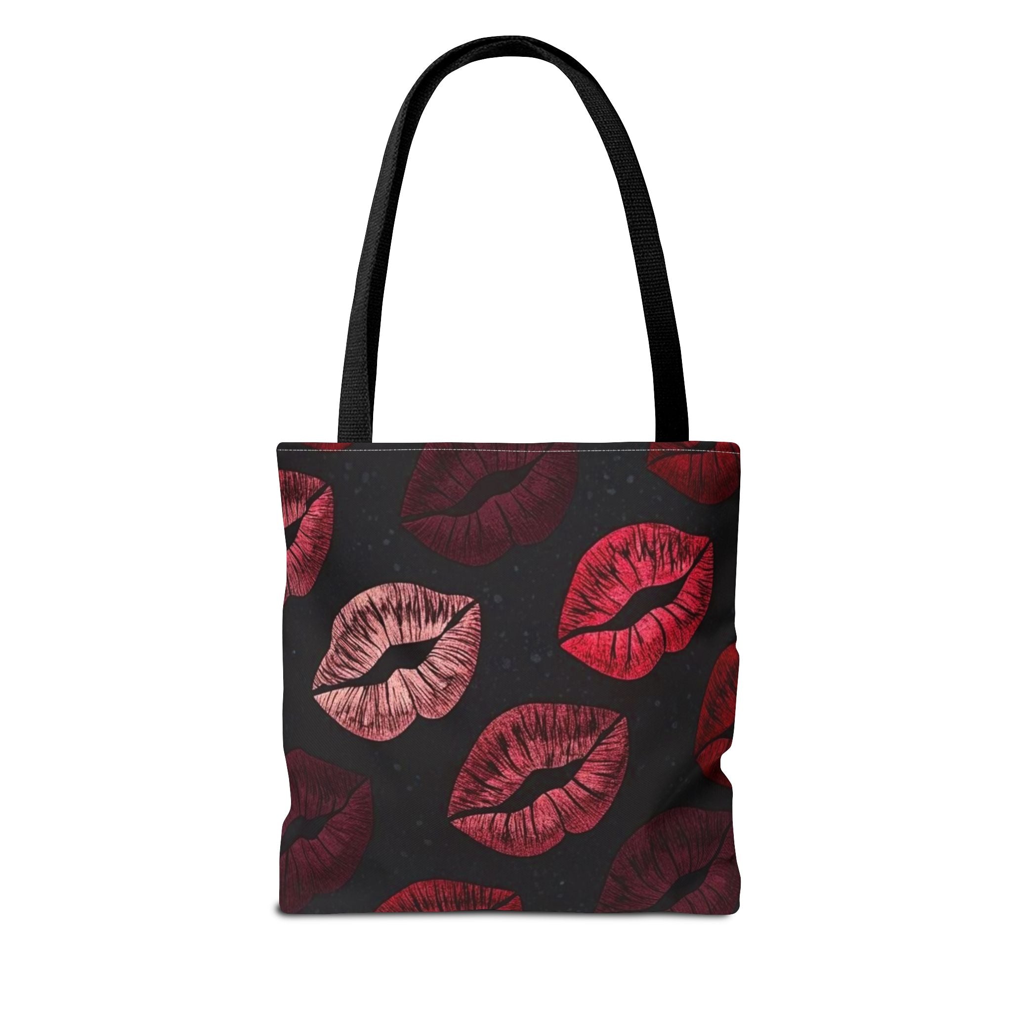 Kiss Print Tote Bag — Red Lip Pattern All-Over-Print Beach & Everyday Shopper