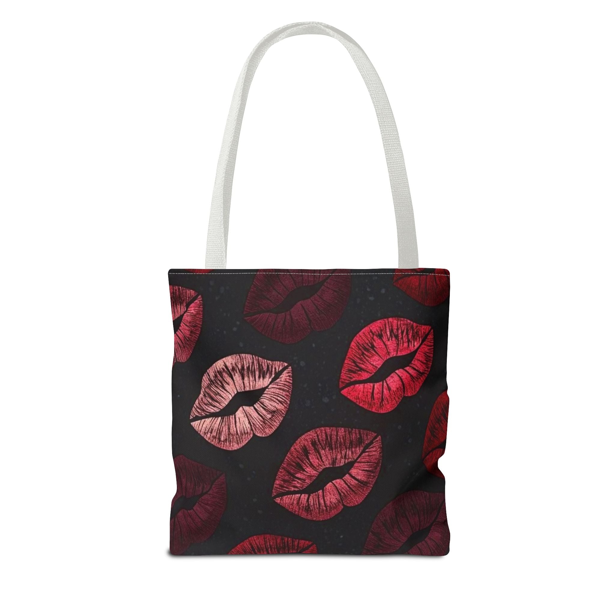 Kiss Print Tote Bag — Red Lip Pattern All-Over-Print Beach & Everyday Shopper