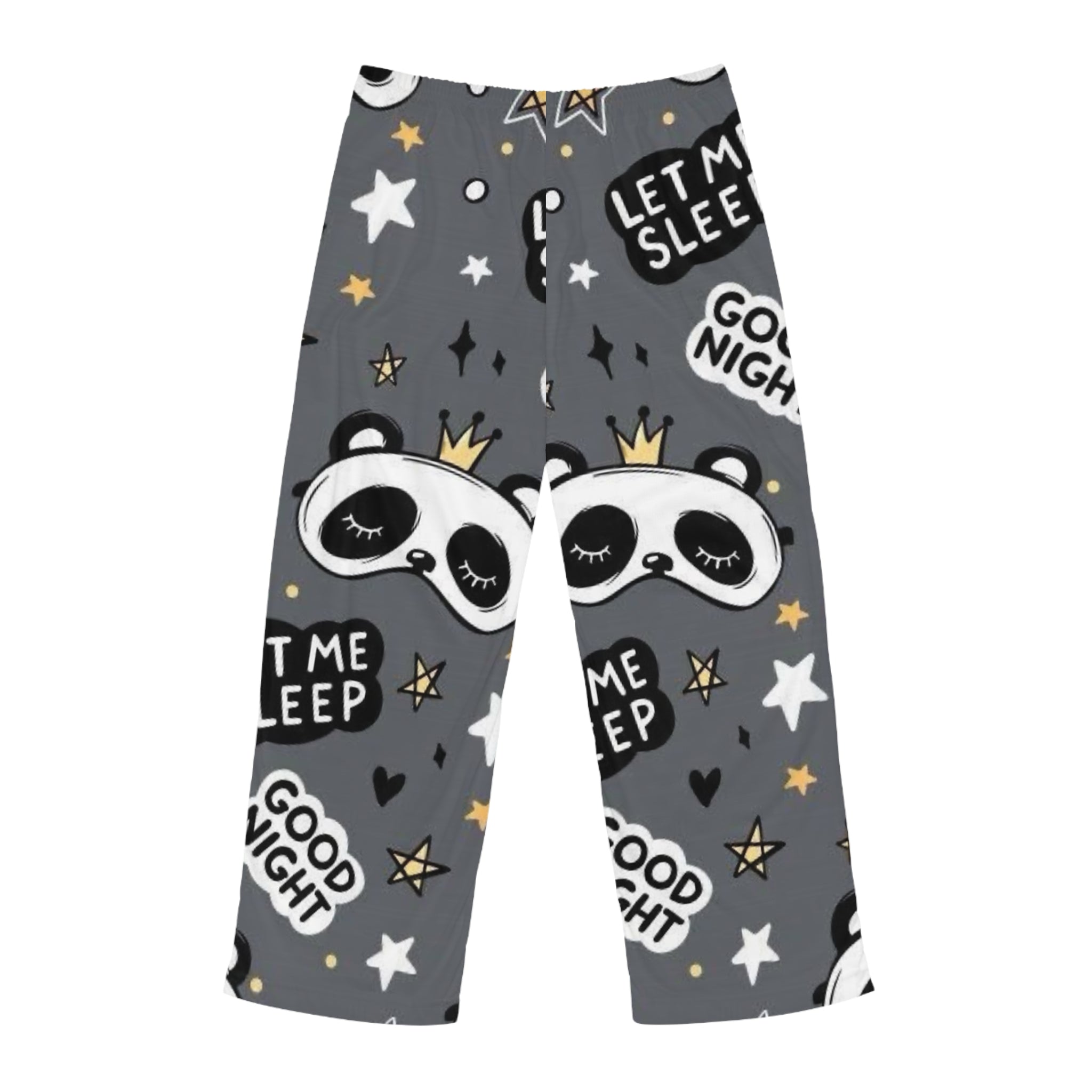 Men's Sleep Pants — Cute Panda 'Let Me Sleep / Good Night' Pajama Trousers