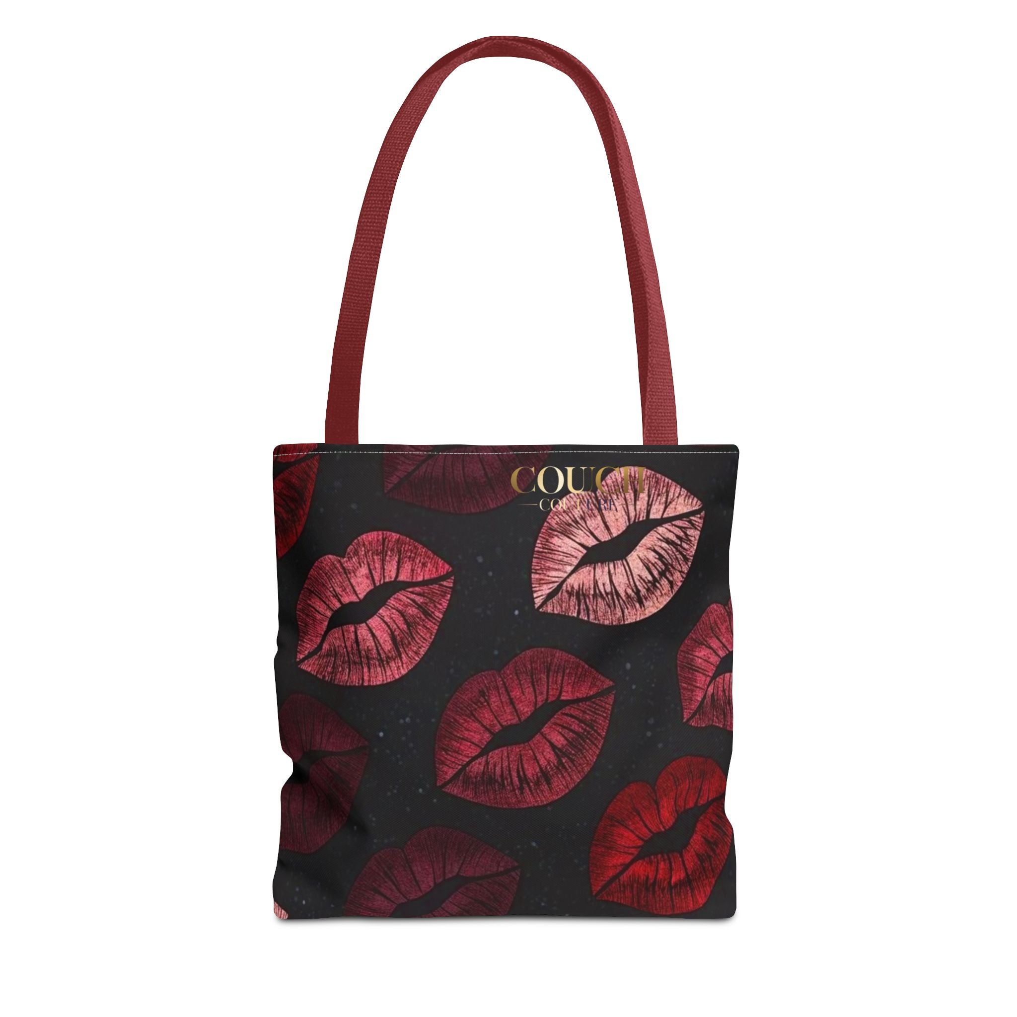 Kiss Print Tote Bag — Red Lip Pattern All-Over-Print Beach & Everyday Shopper