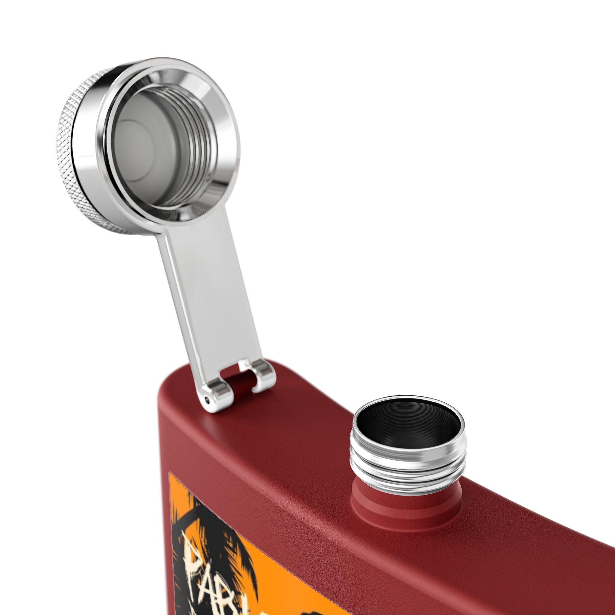 6oz Stainless Steel Flask — Retro Thriller Portrait Design