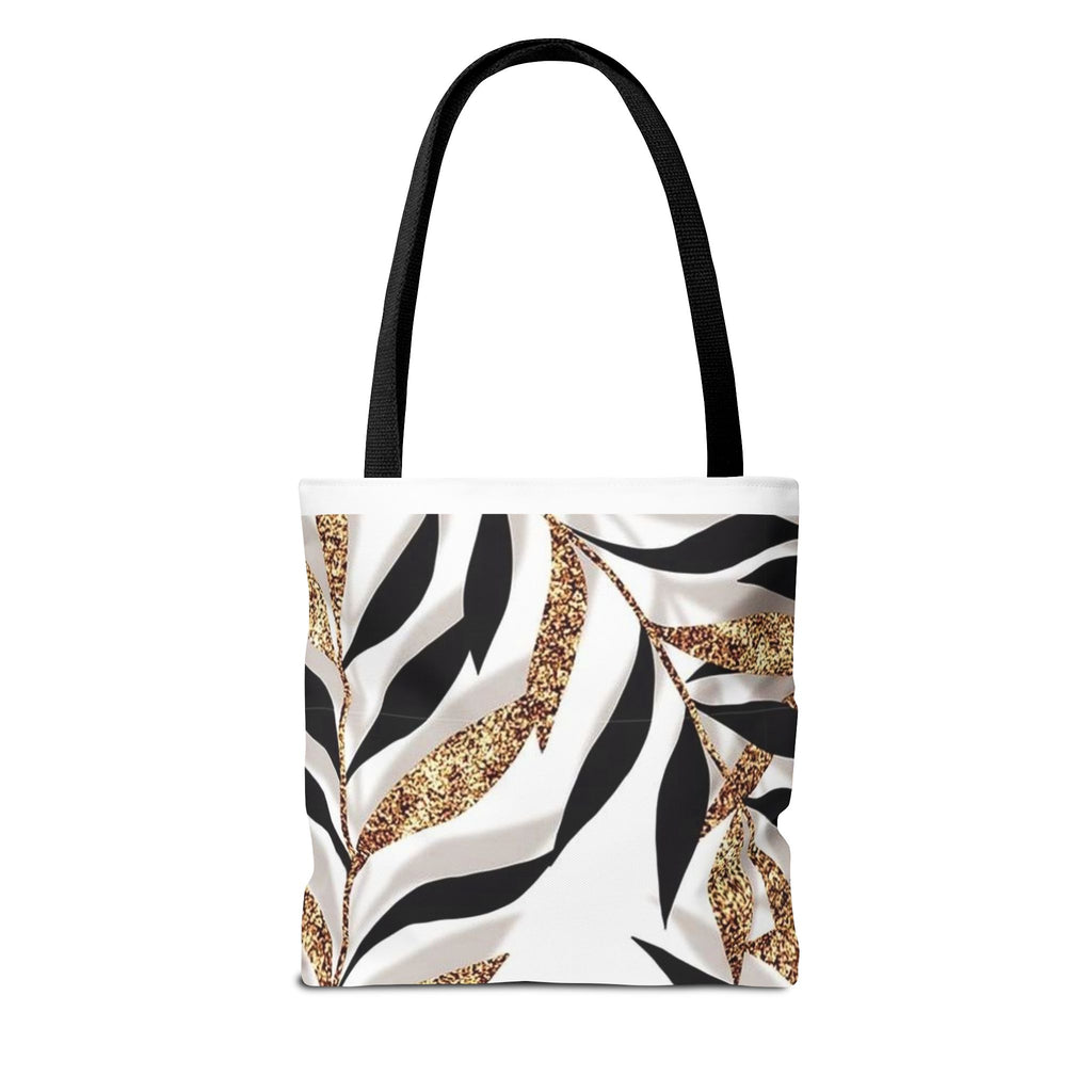 Gold Leaf Pattern Tote Bag – Chic Metallic Botanical All-Over Print Tote