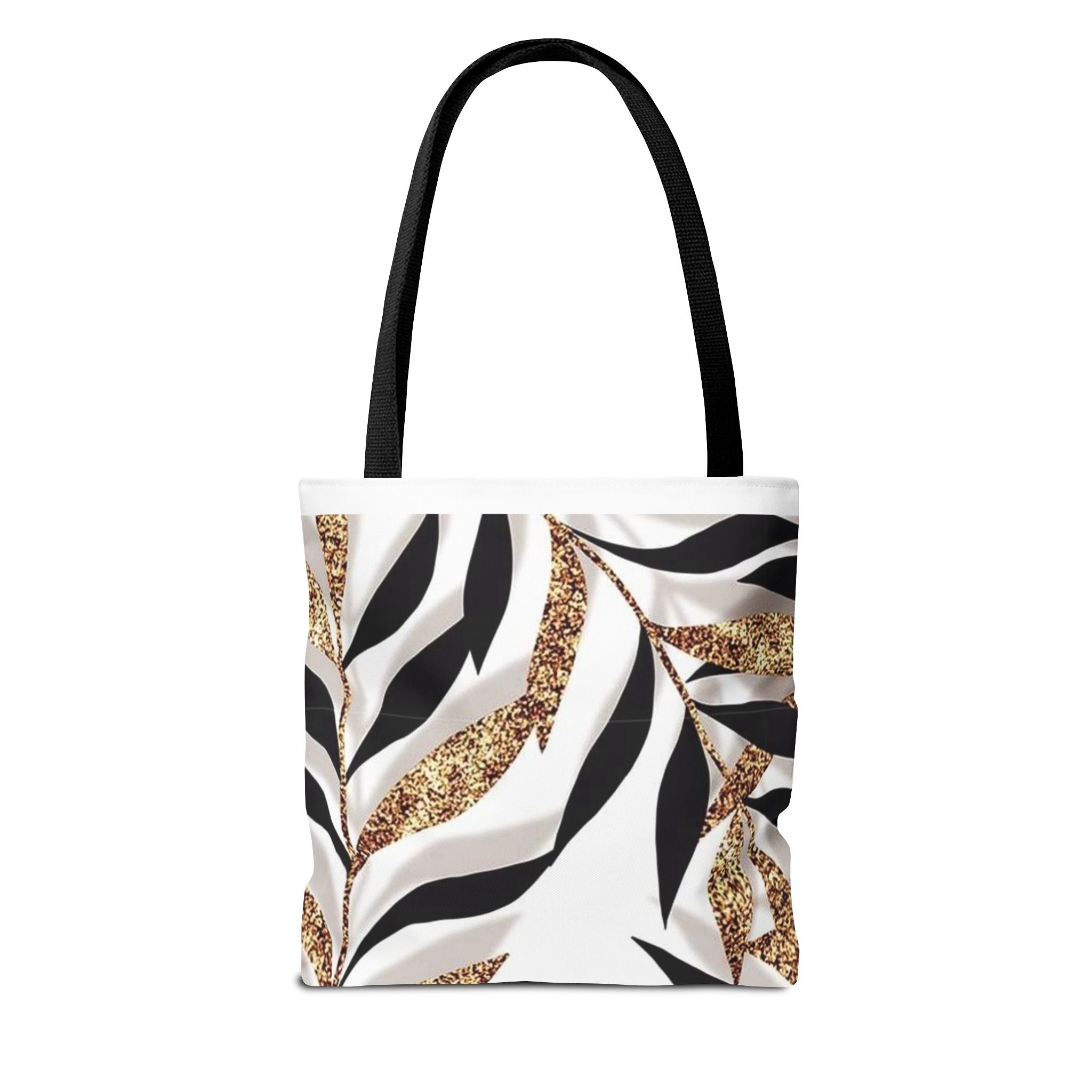 Gold Leaf Pattern Tote Bag – Chic Metallic Botanical All-Over Print Tote