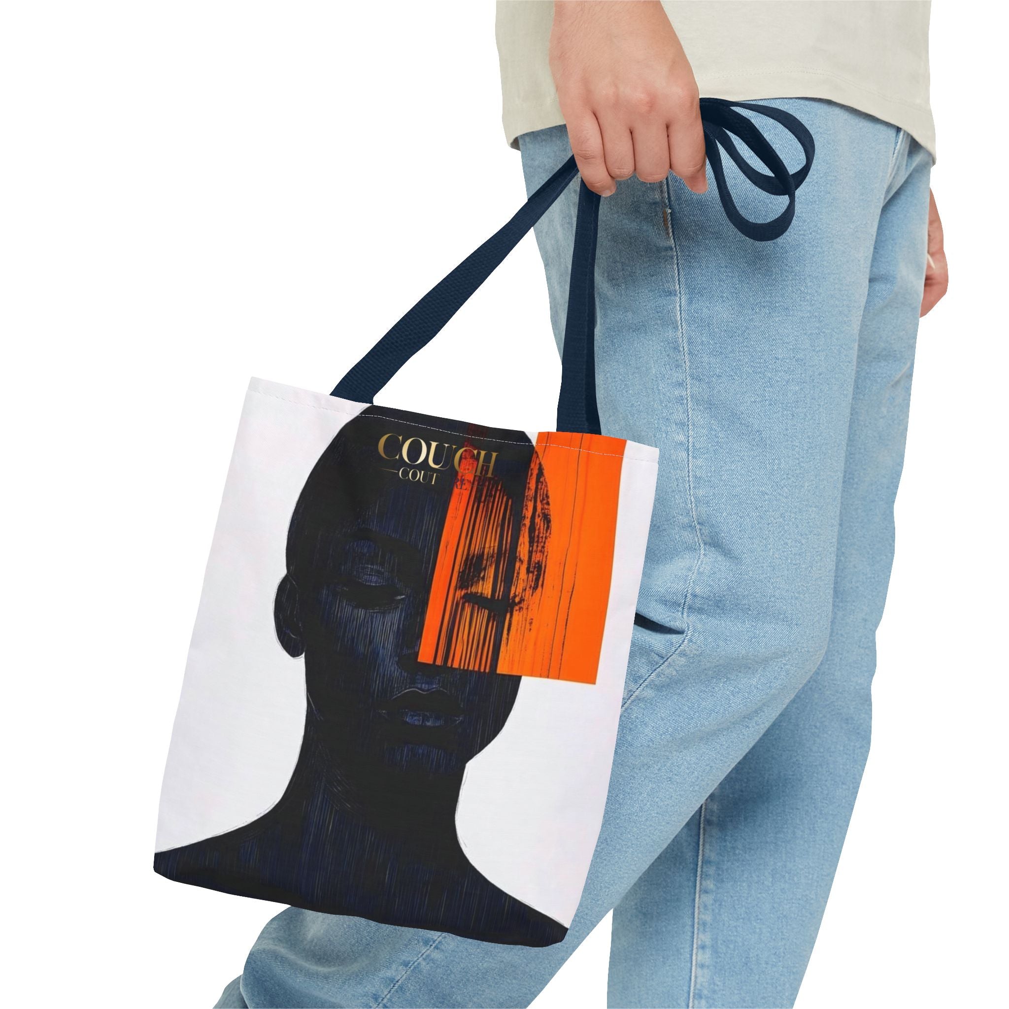 Abstract Noir Art Tote Bag — 'Colour' Face & Brushstroke Design