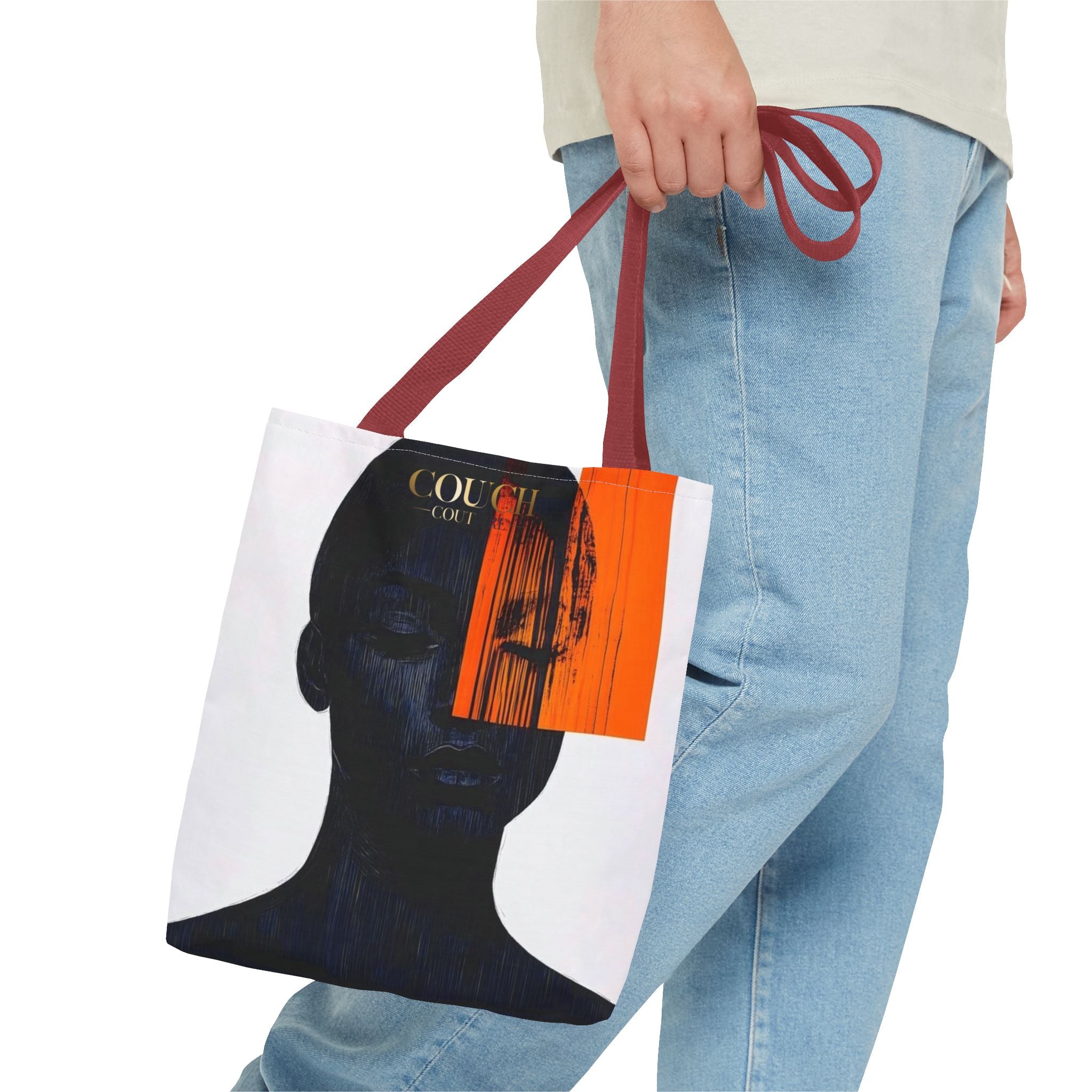 Abstract Noir Art Tote Bag — 'Colour' Face & Brushstroke Design