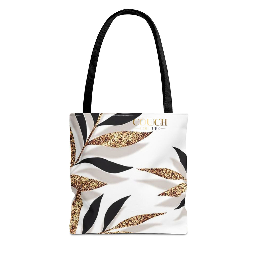 Gold Leaf Pattern Tote Bag – Chic Metallic Botanical All-Over Print Tote