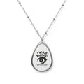 Oval Necklace - 'I Was Blind But Now I See' Teardrop Pendant Necklace