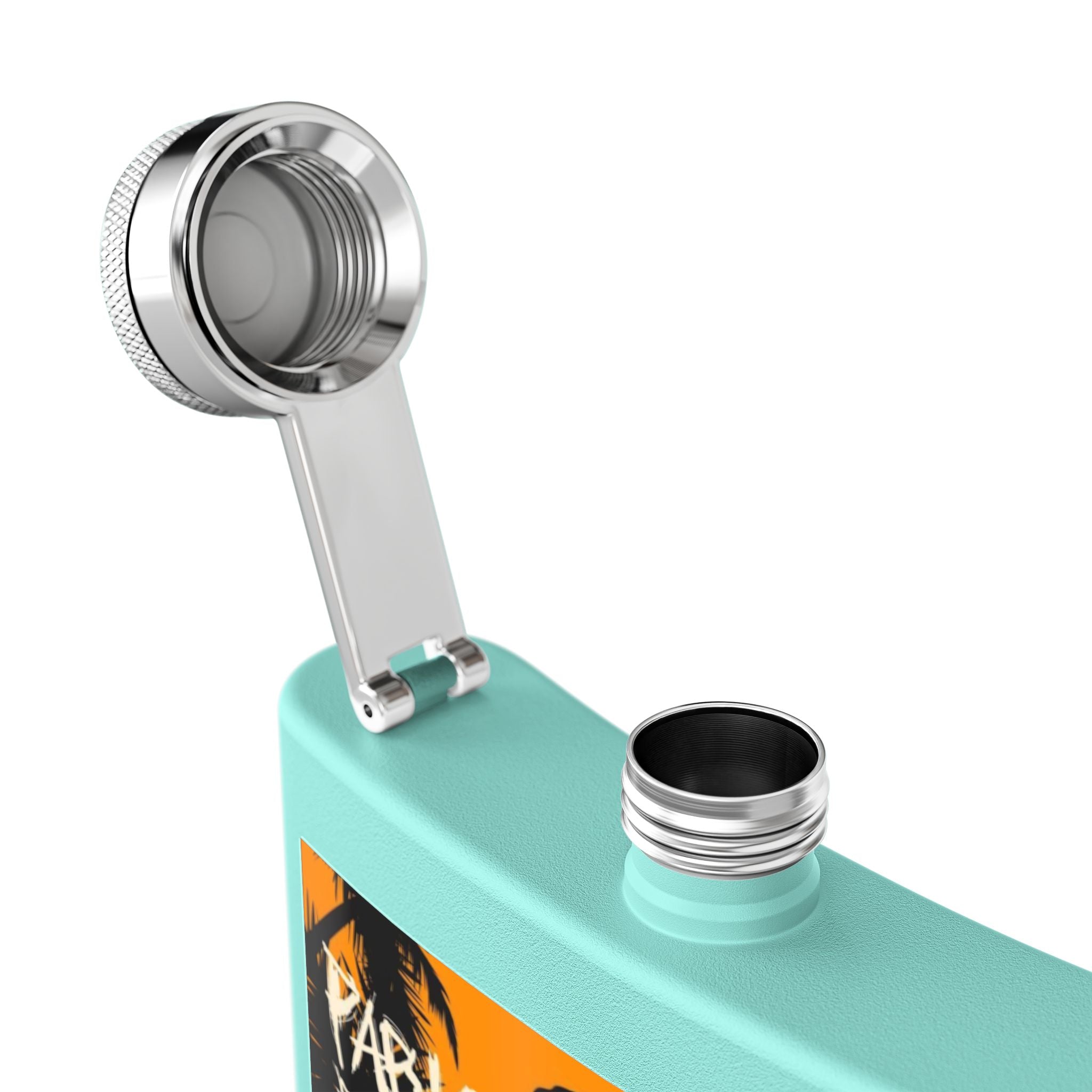 6oz Stainless Steel Flask — Retro Thriller Portrait Design