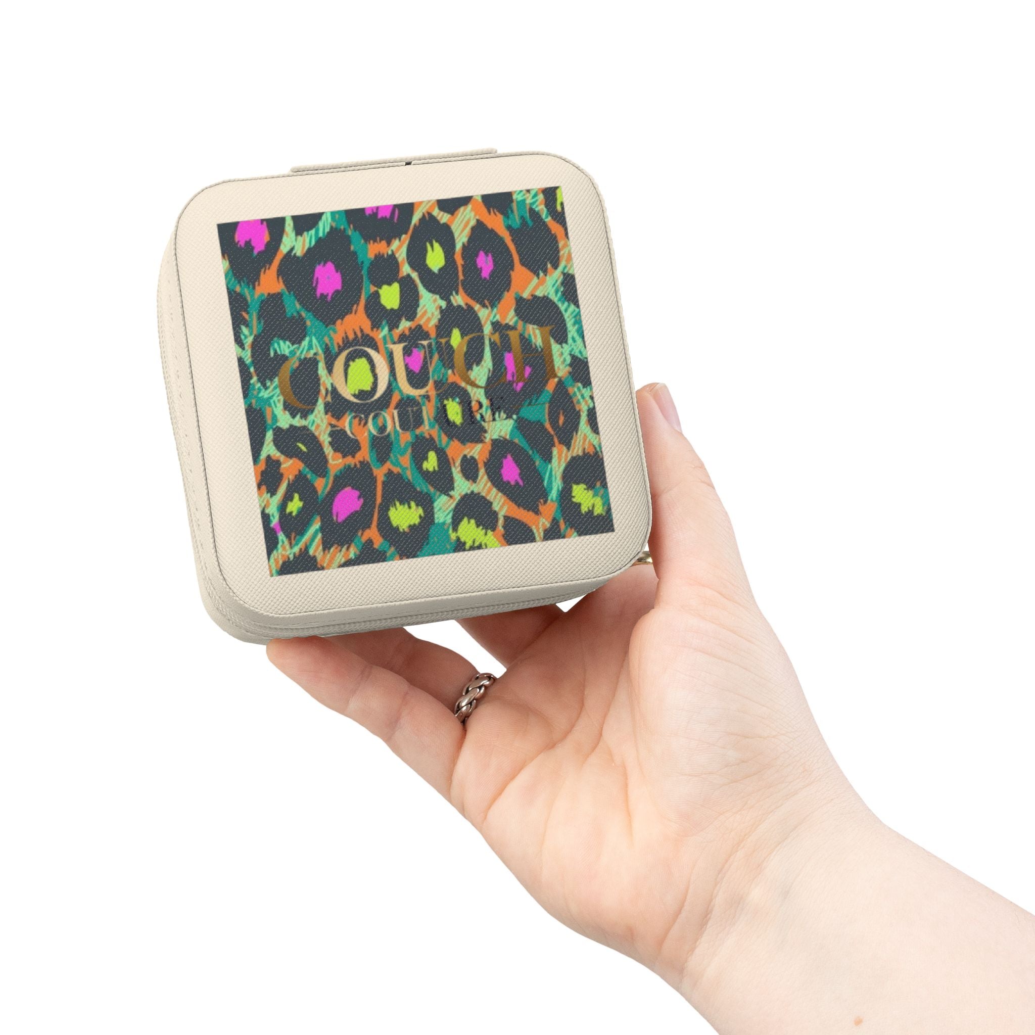 Leopard Chic Jewelry Travel Case — Compact Ring & Earring Organizer