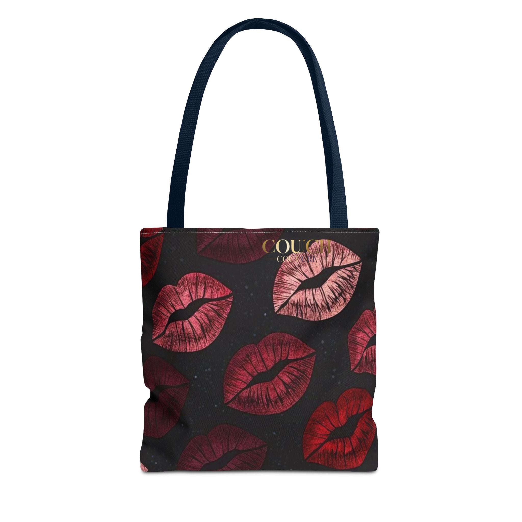 Kiss Print Tote Bag — Red Lip Pattern All-Over-Print Beach & Everyday Shopper