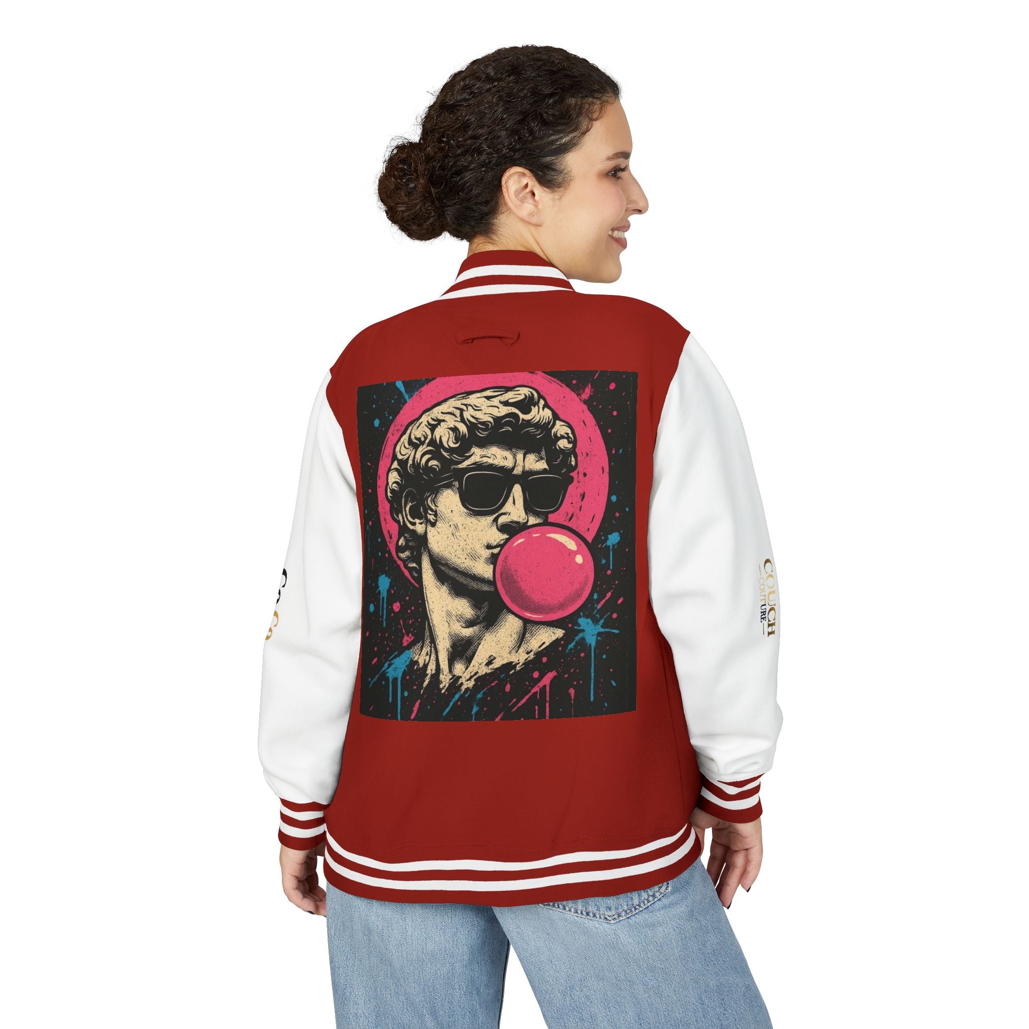 Letterman Jacket — Retro Bubblegum Statue Varsity Jacket
