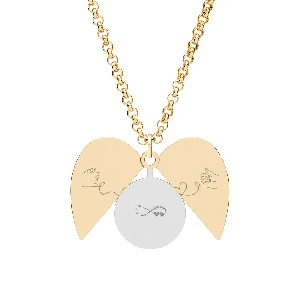 Hidden Message Engraved Heart Necklace — Secret Morse Code Pendant