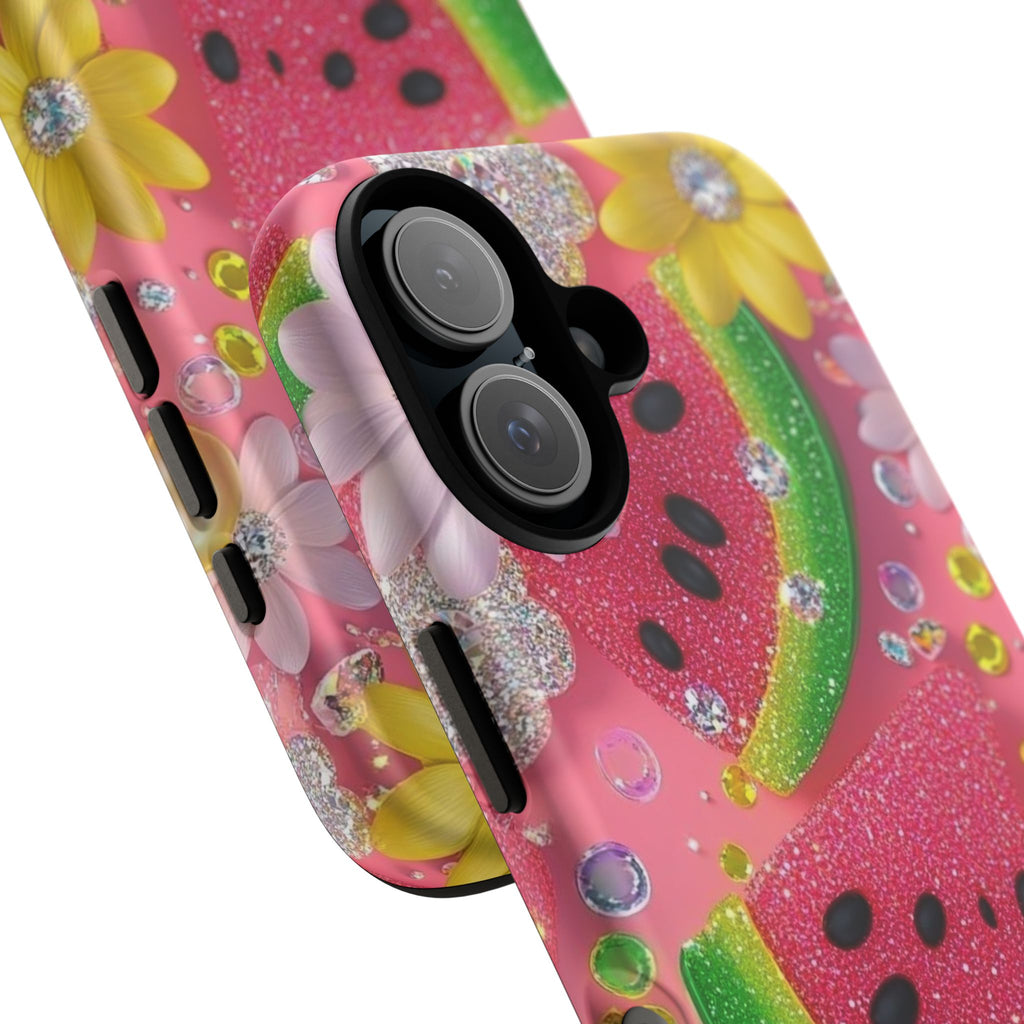 Glitter Watermelon Phone Case — Pink Sparkle Fruit iPhone Cover