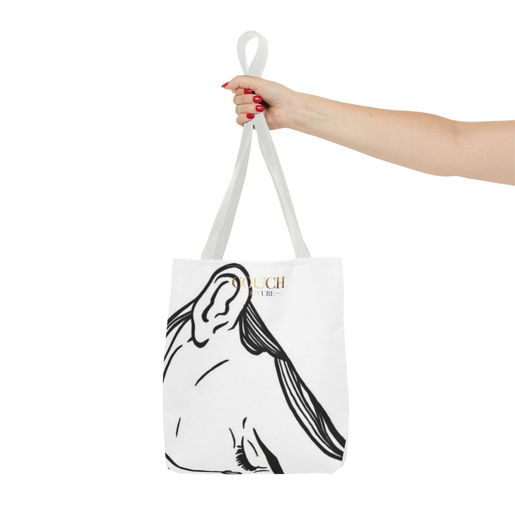 Minimalist Line Art Tote Bag — 'Touch the Trend' Candlestick Chart Design
