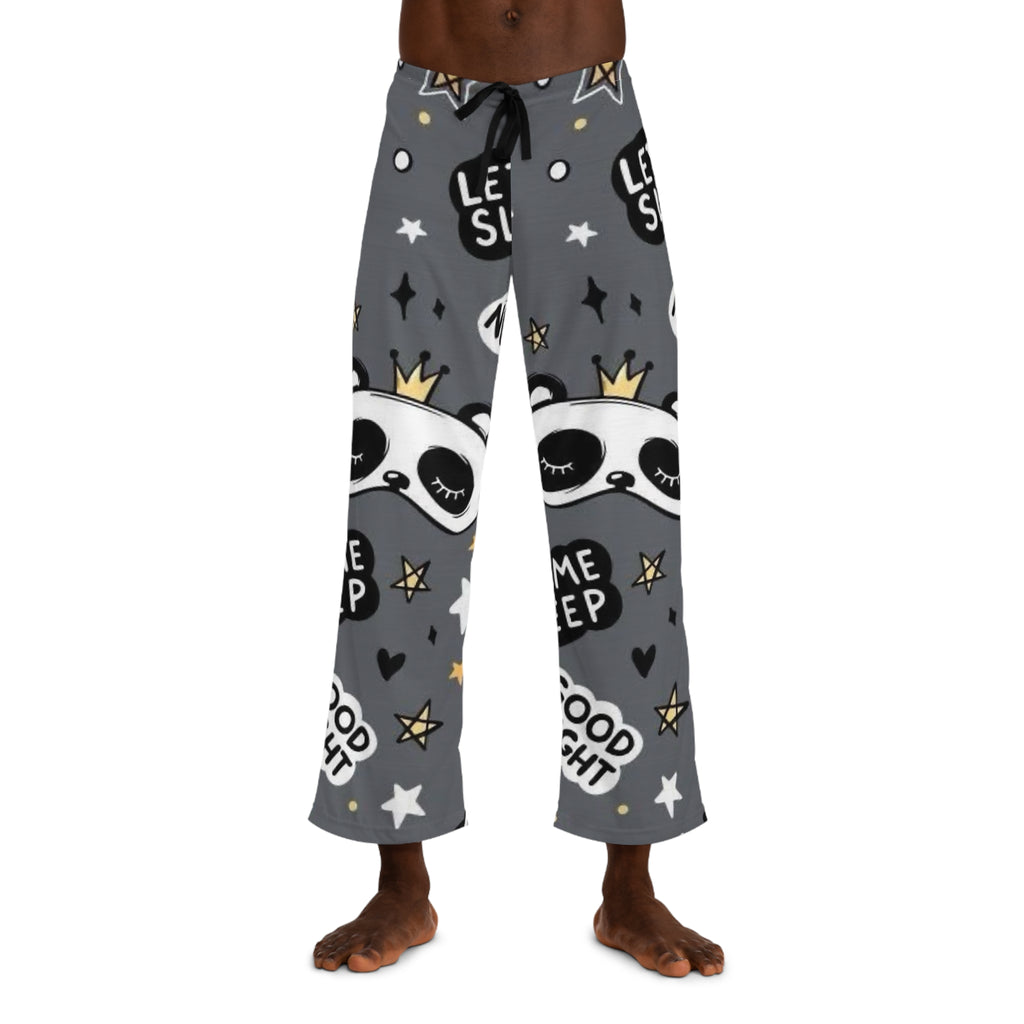 Men's Sleep Pants — Cute Panda 'Let Me Sleep / Good Night' Pajama Trousers
