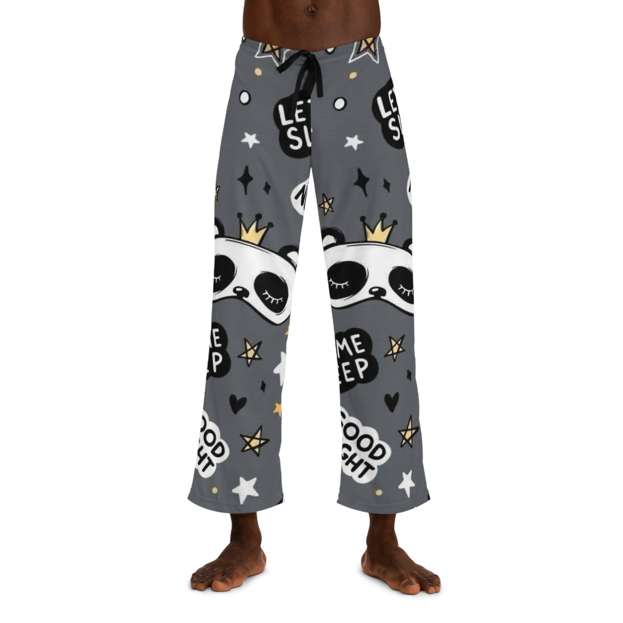 Men's Sleep Pants — Cute Panda 'Let Me Sleep / Good Night' Pajama Trousers