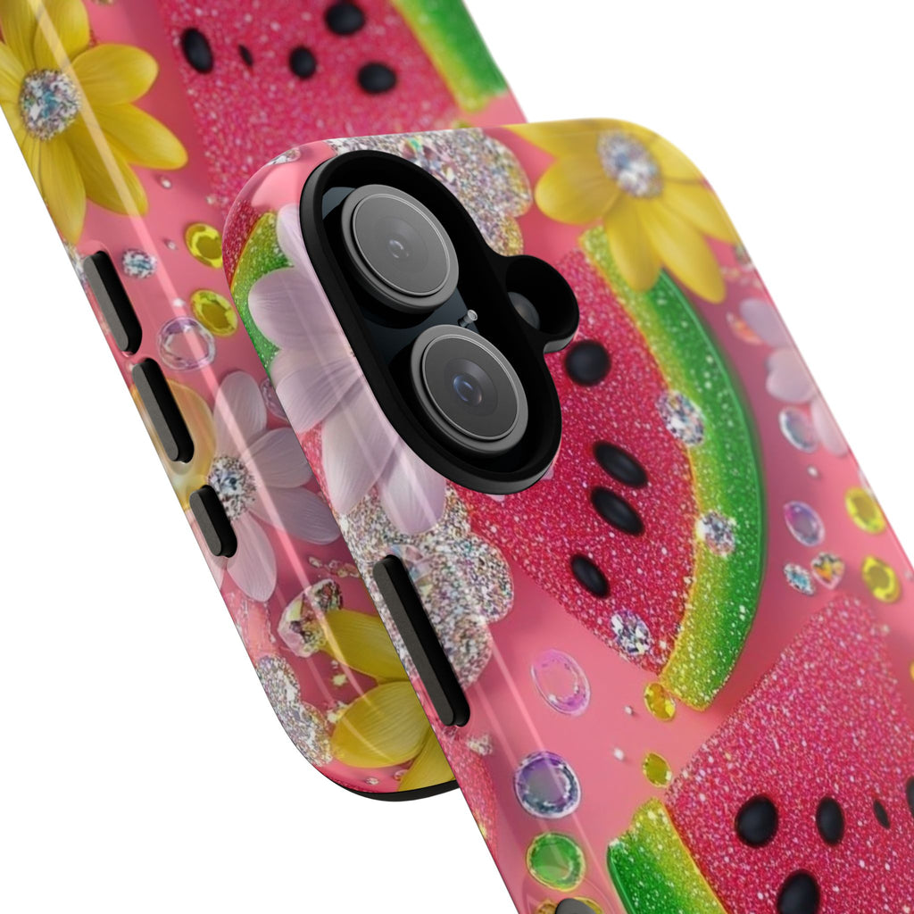 Glitter Watermelon Phone Case — Pink Sparkle Fruit iPhone Cover