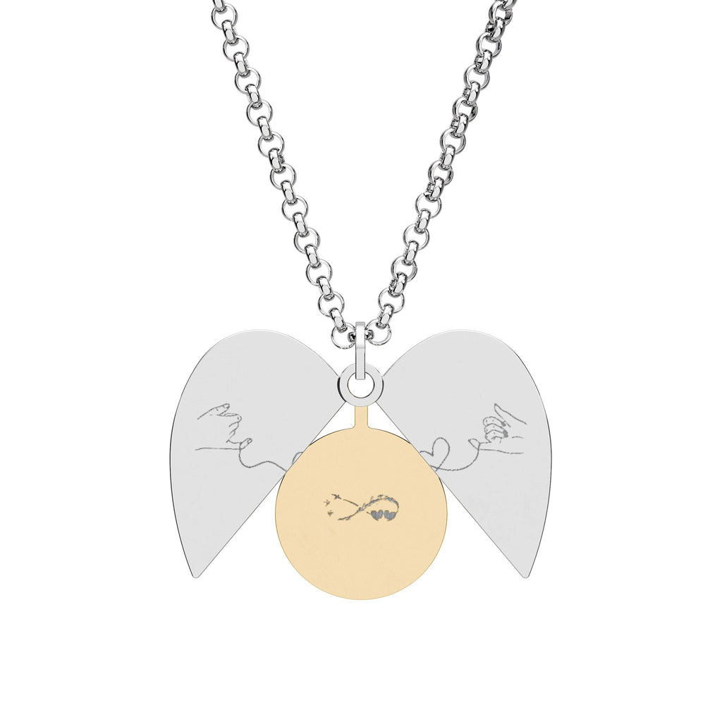 Hidden Message Engraved Heart Necklace — Secret Morse Code Pendant