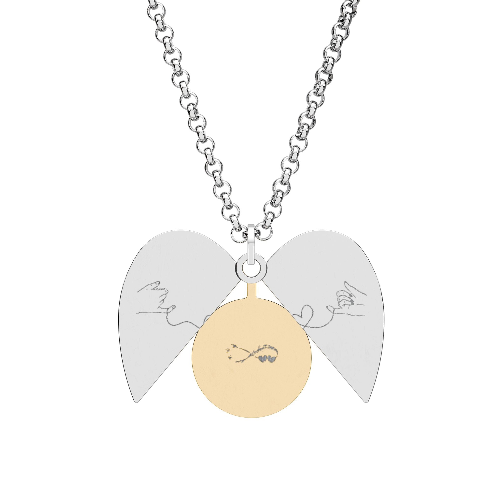 Hidden Message Engraved Heart Necklace — Secret Morse Code Pendant