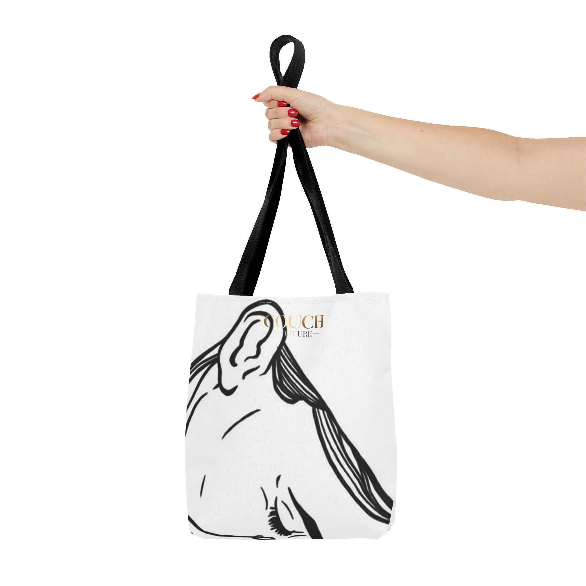 Minimalist Line Art Tote Bag — 'Touch the Trend' Candlestick Chart Design