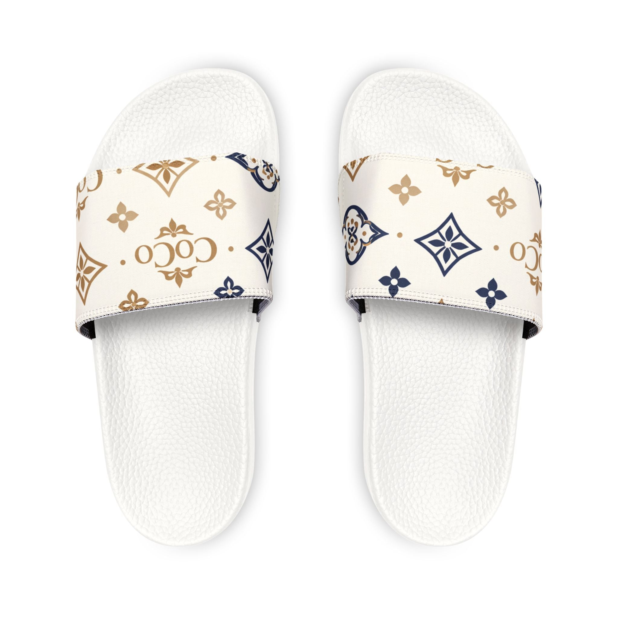 Men's Designer-Pattern Slide Sandals — Removable Strap Casual Pool & Beach Slides